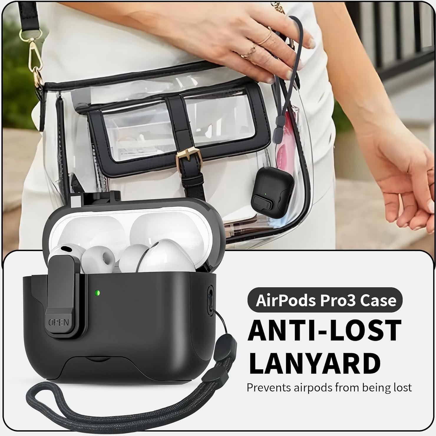 Funda Protectora Meiyasy para AirPods Pro 3 (2025) con Kit de Limpieza