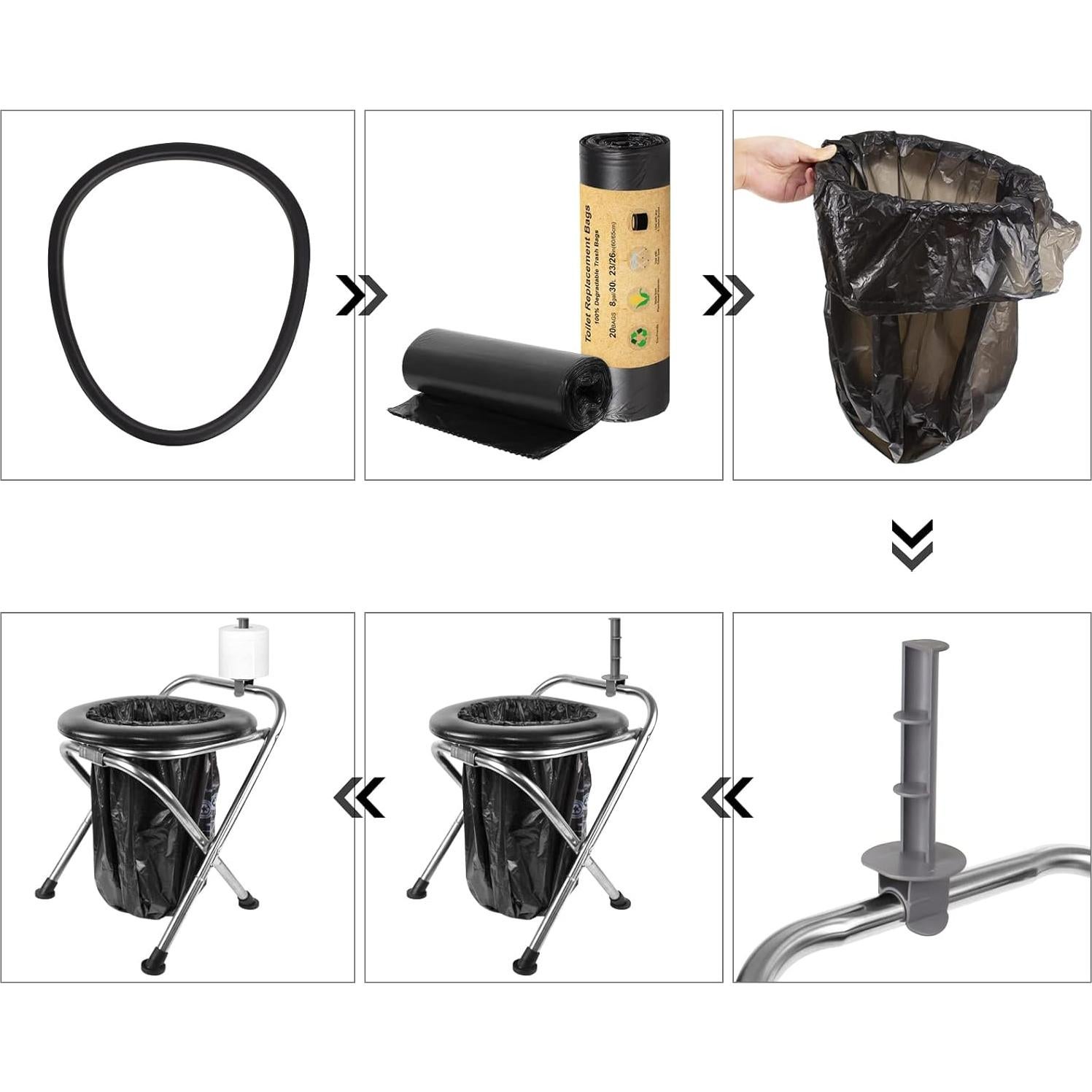 Inodoro Portátil BLIKA Plegable 41.9 cm Acero Inoxidable