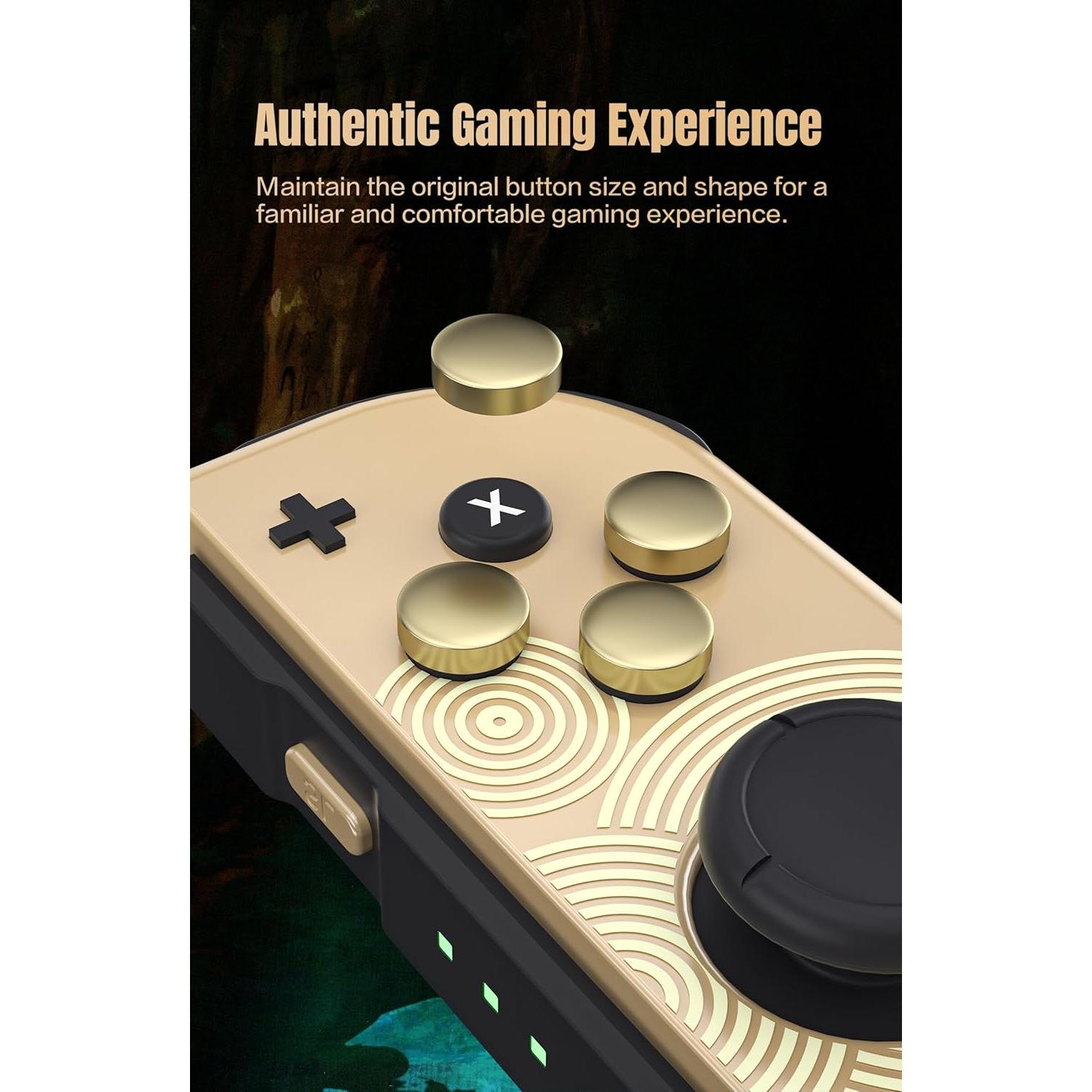 Switch Thumb Grip Caps for The Legend of Zelda: Tears of The Kingdom,Soft Silicone Joystick Cover and Switch Button Caps for Switch OLED/Switch lite (Gold)