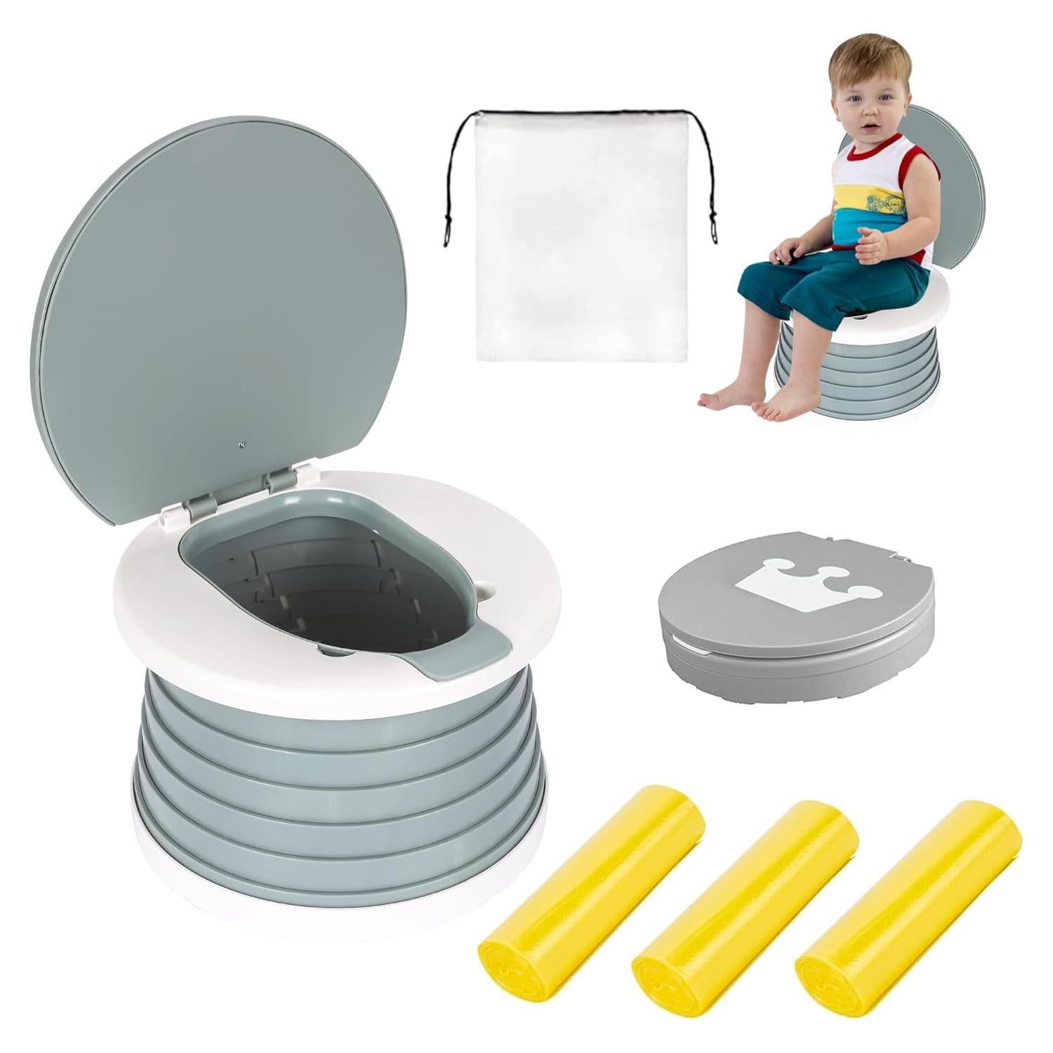 Inodoro portátil SunnySmile H-600 para niños gris