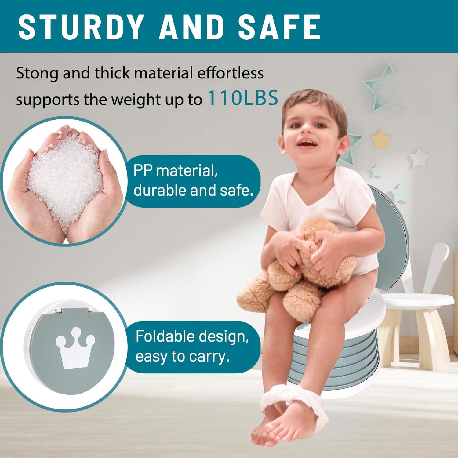 Inodoro portátil SunnySmile H-600 para niños gris