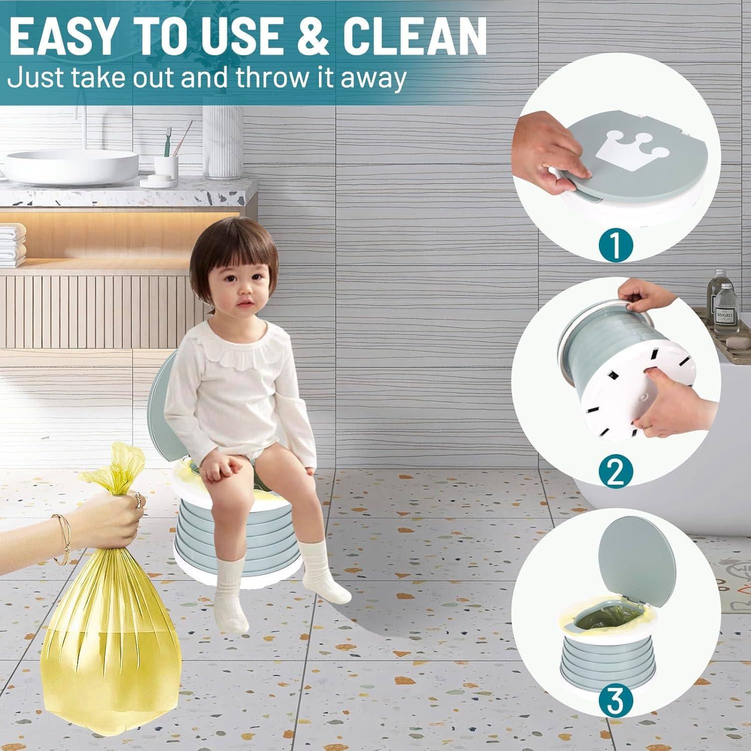 Inodoro portátil SunnySmile H-600 para niños gris