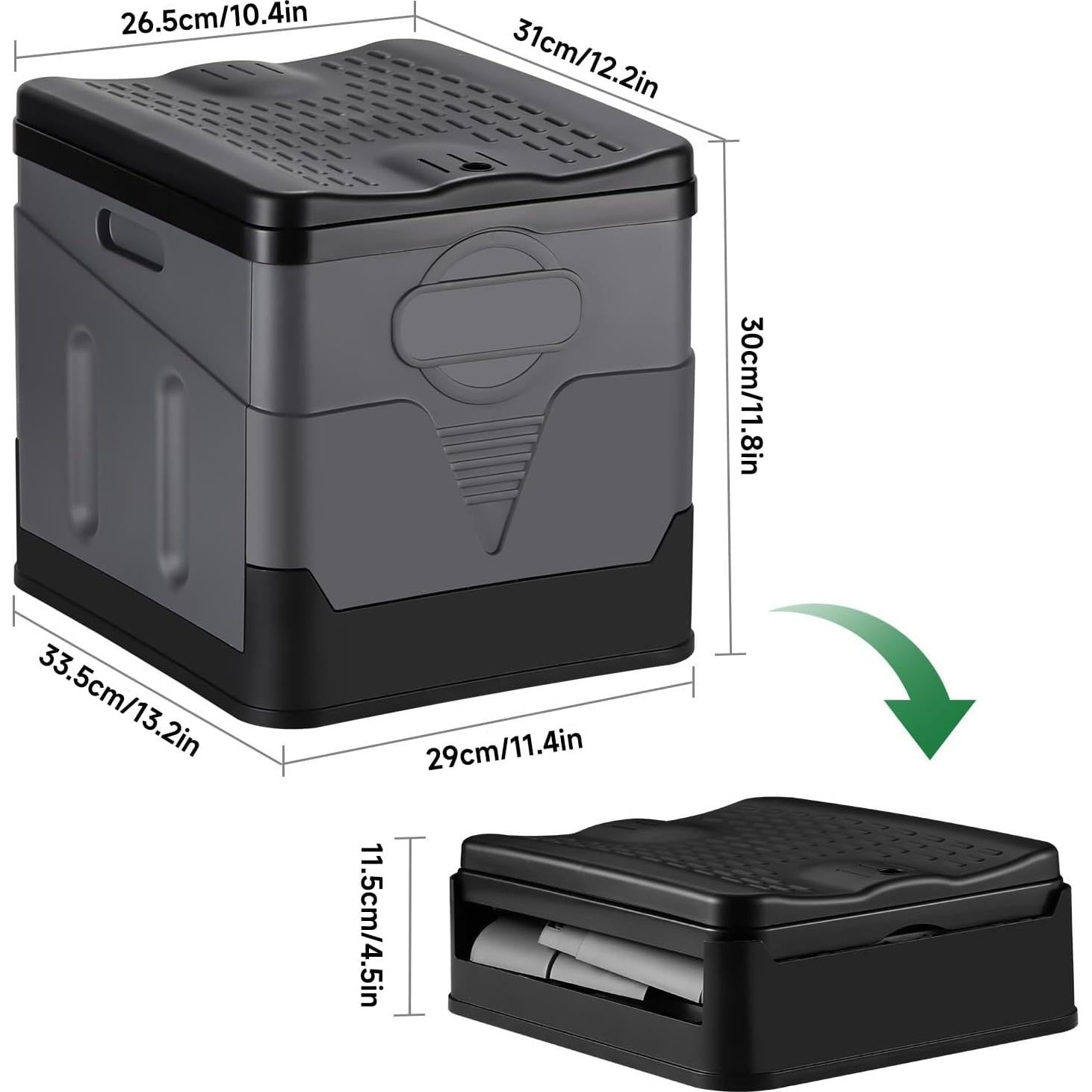 Inodoro Portátil RUILIXIN Plegable 29.97 cm Asiento 204 kg
