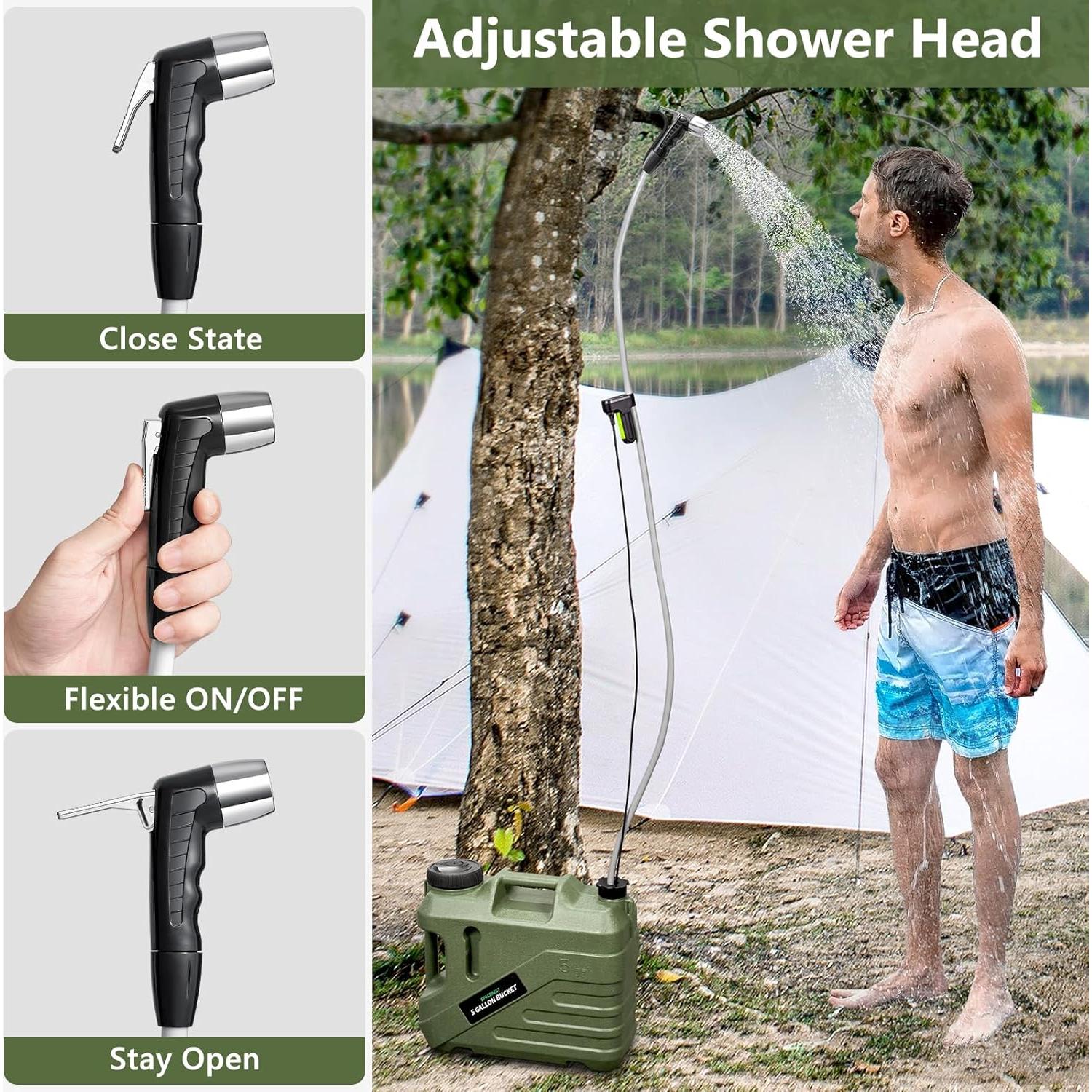 Ducha Portátil SPACEREST para Camping 19L Recargable