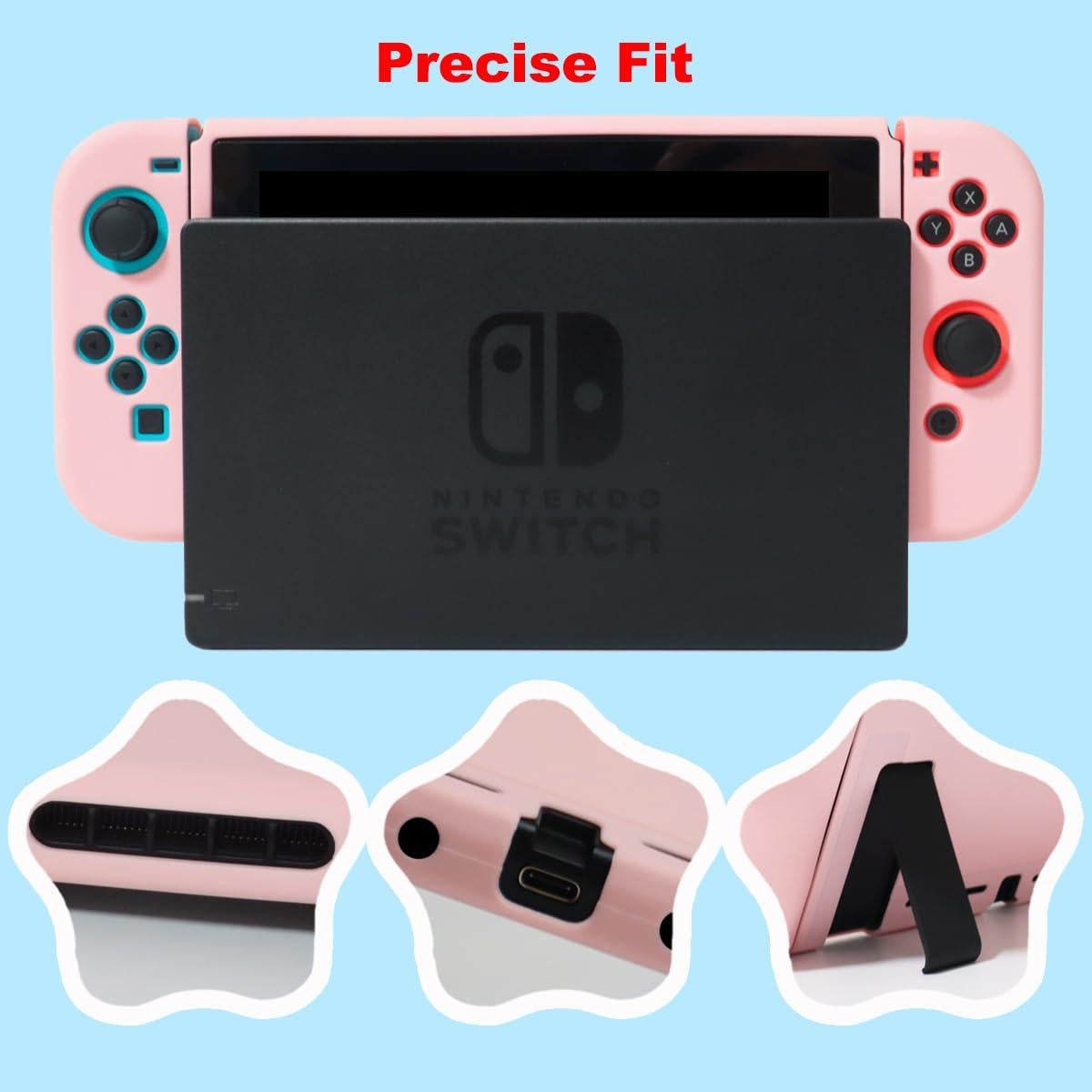 Kit de Accesorios Rosa para Nintendo Switch - Estuche y Fundas