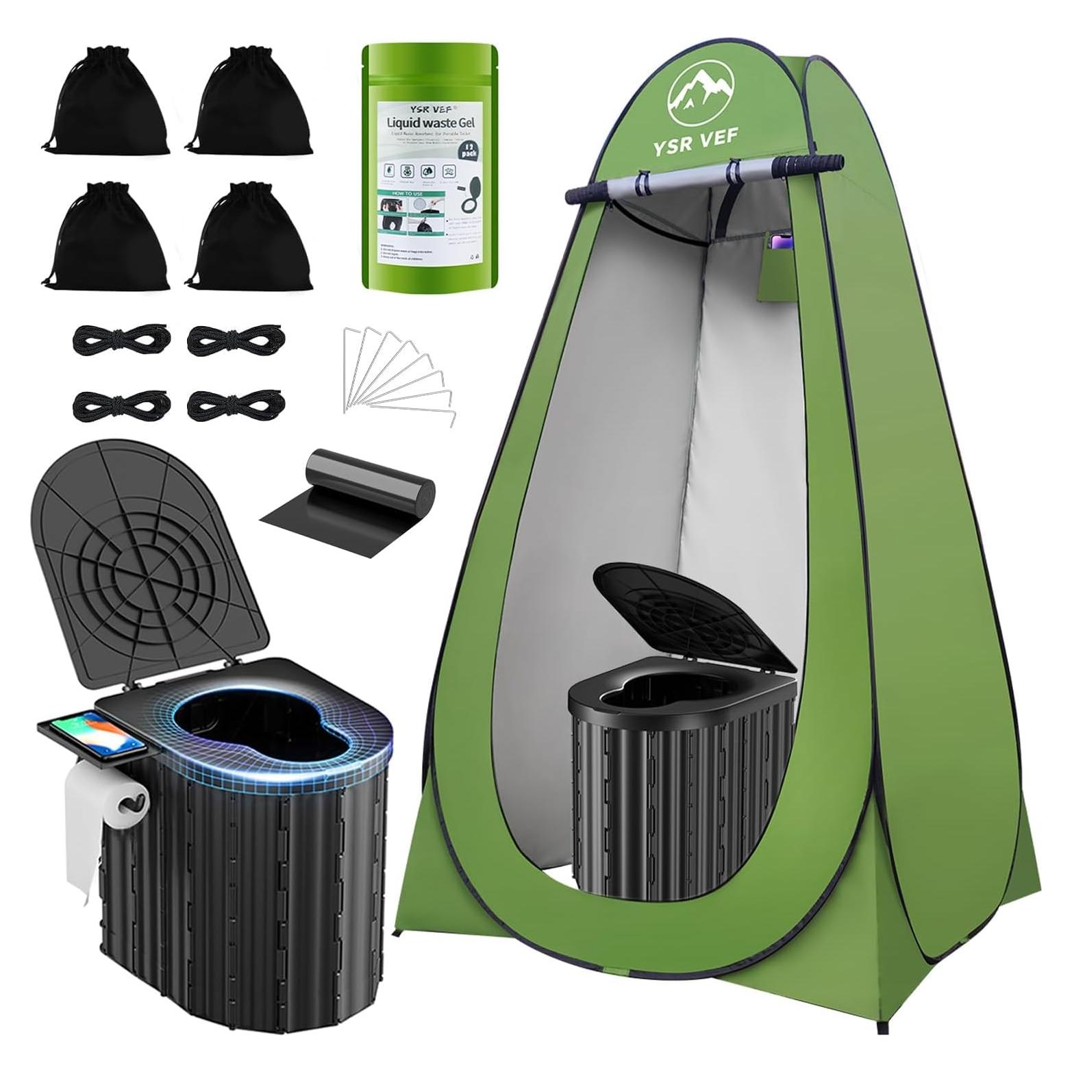 Inodoro Portátil YSR VEF con Carpa Privacidad y Gel