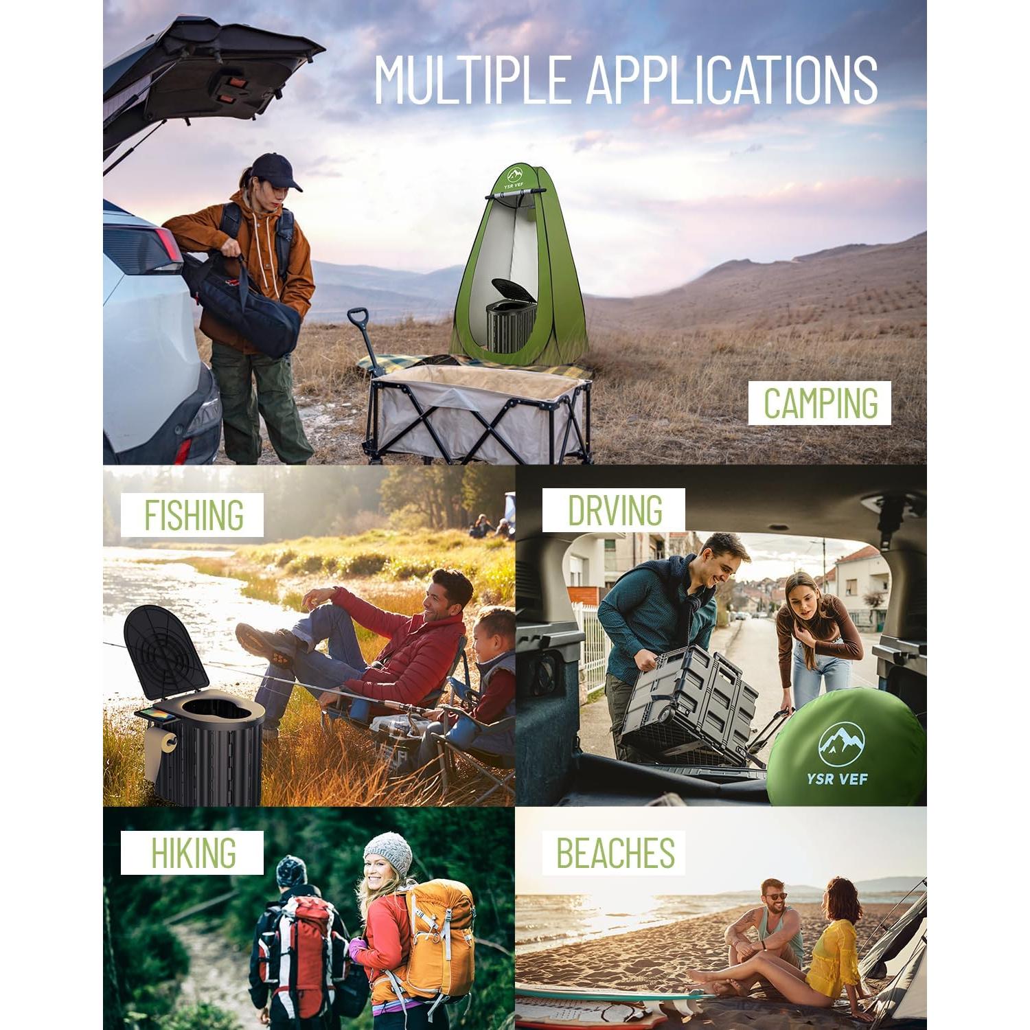 Inodoro Portátil YSR VEF con Carpa Privacidad y Gel