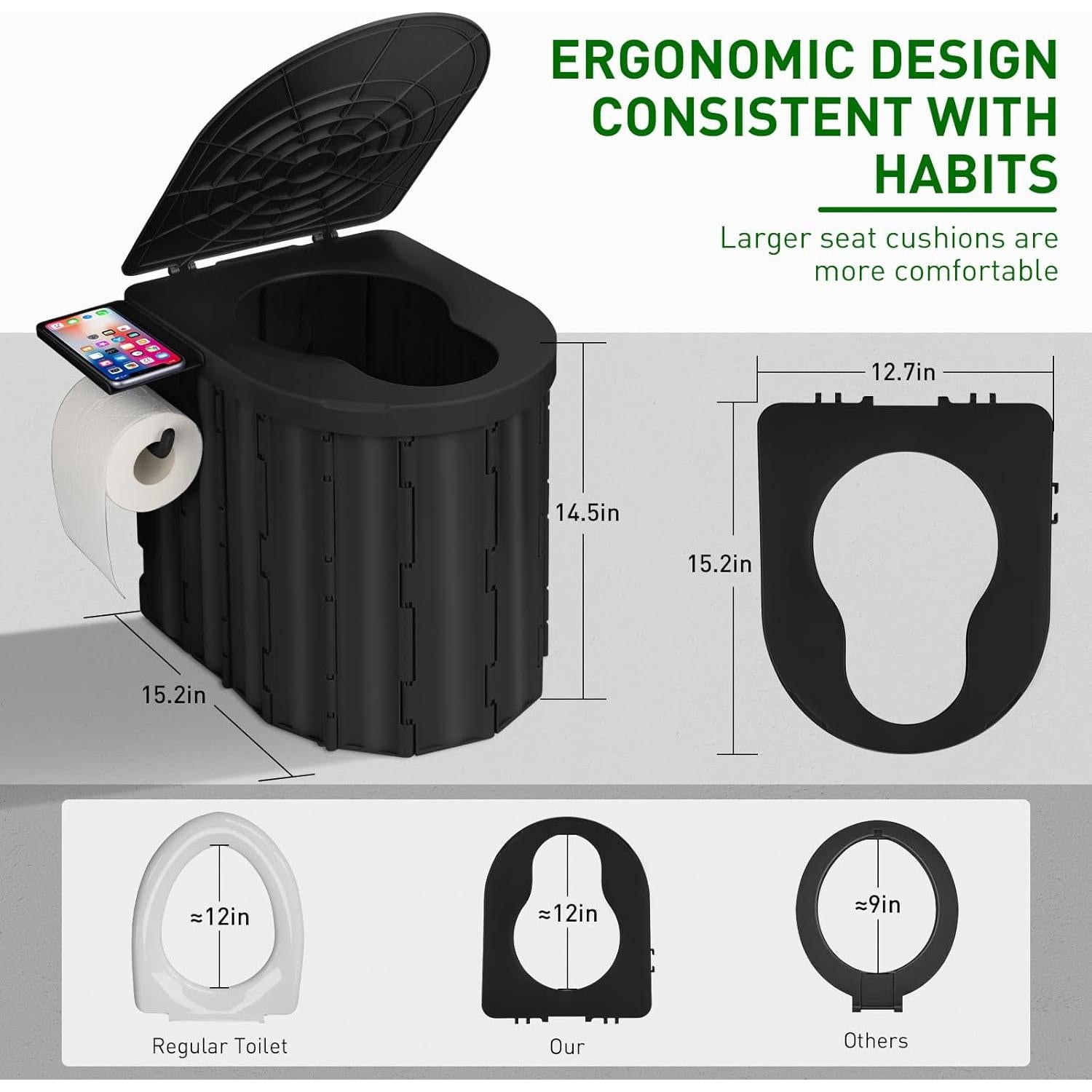 Inodoro Portátil Thallike con Carpa Privacidad 1.88 m