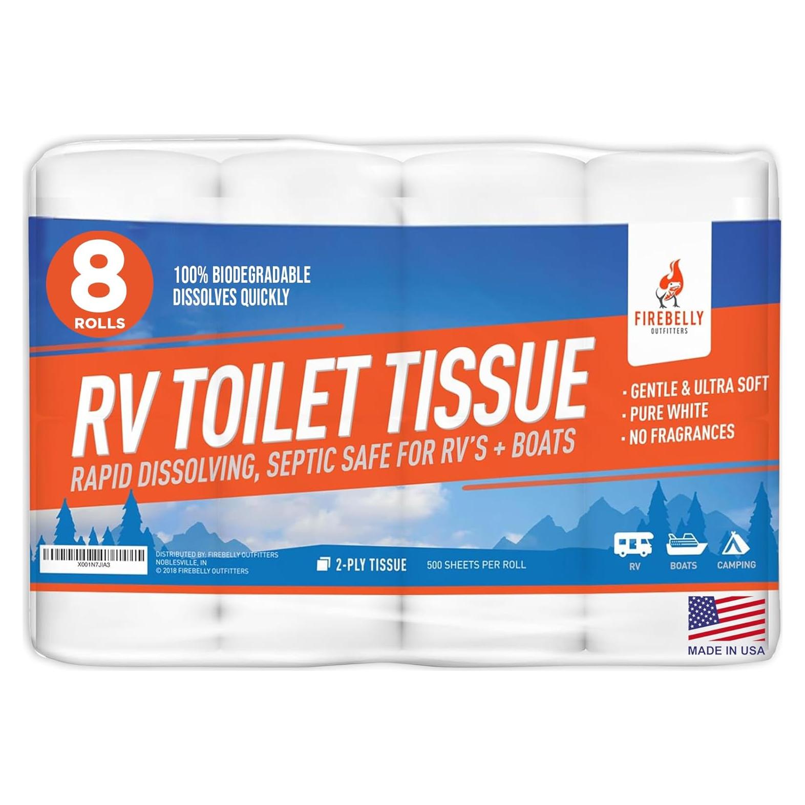 Papel Higiénico Biodegradable Firebelly 8 Rollos 2 Capas