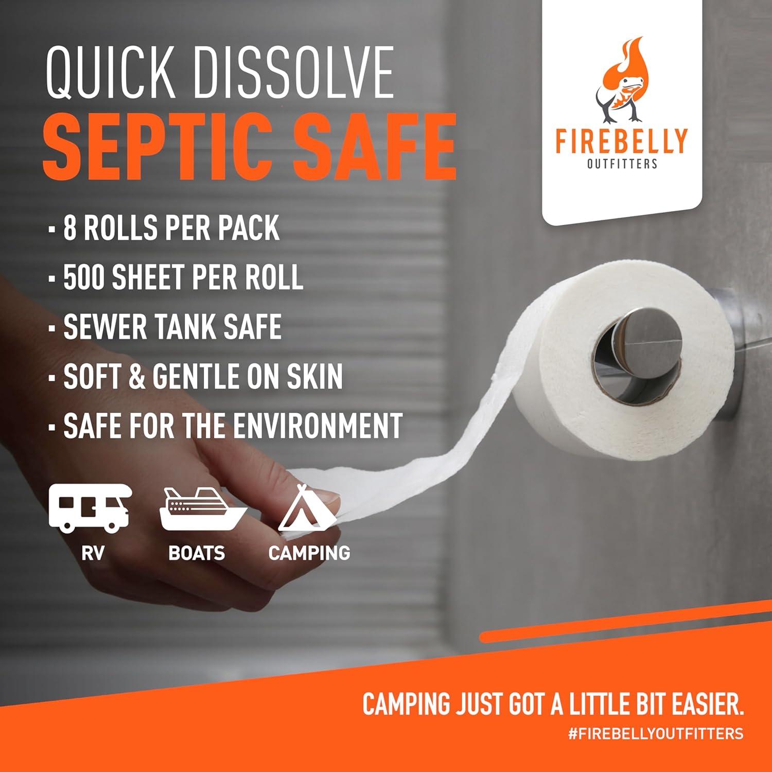 Papel Higiénico Biodegradable Firebelly 8 Rollos 2 Capas