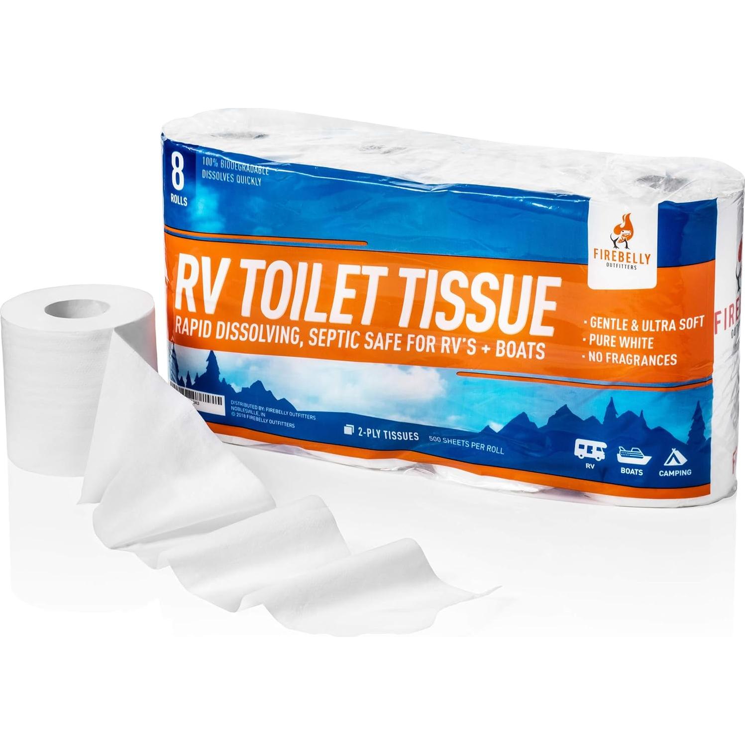 Papel Higiénico Biodegradable Firebelly 8 Rollos 2 Capas