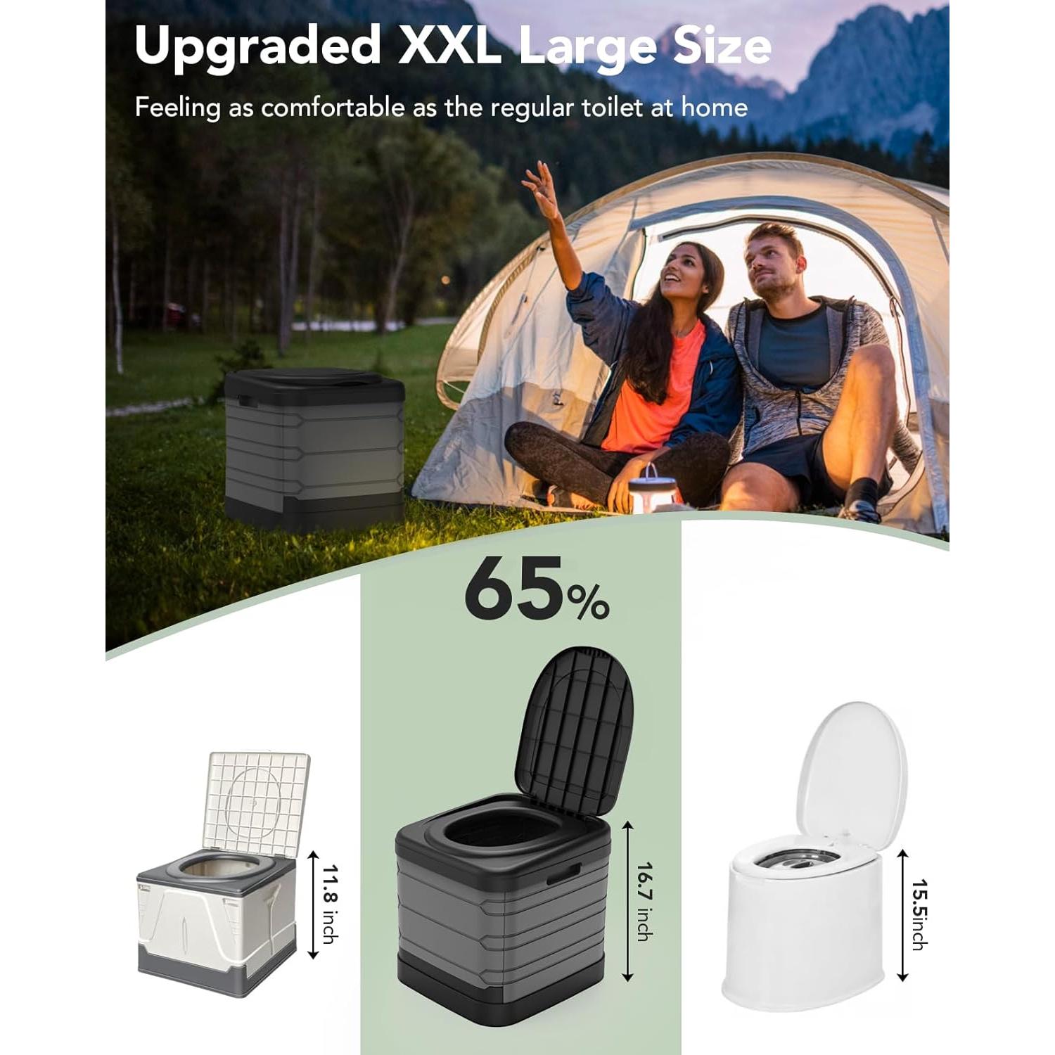 Inodoro Portátil XXL CAMPERFECT 42.4 cm para Camping