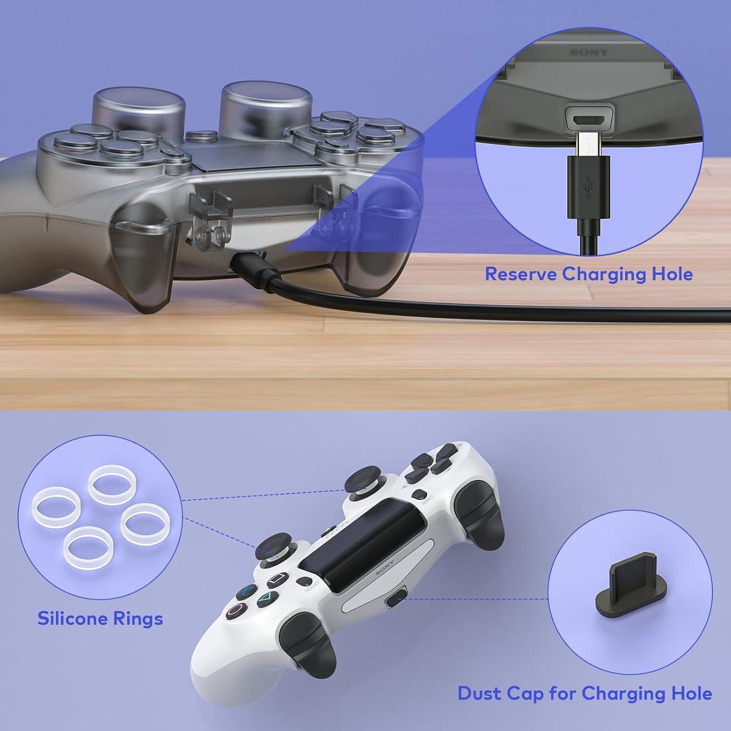 Funda Protectora Tiiletzote para Controlador PS4 - Negra