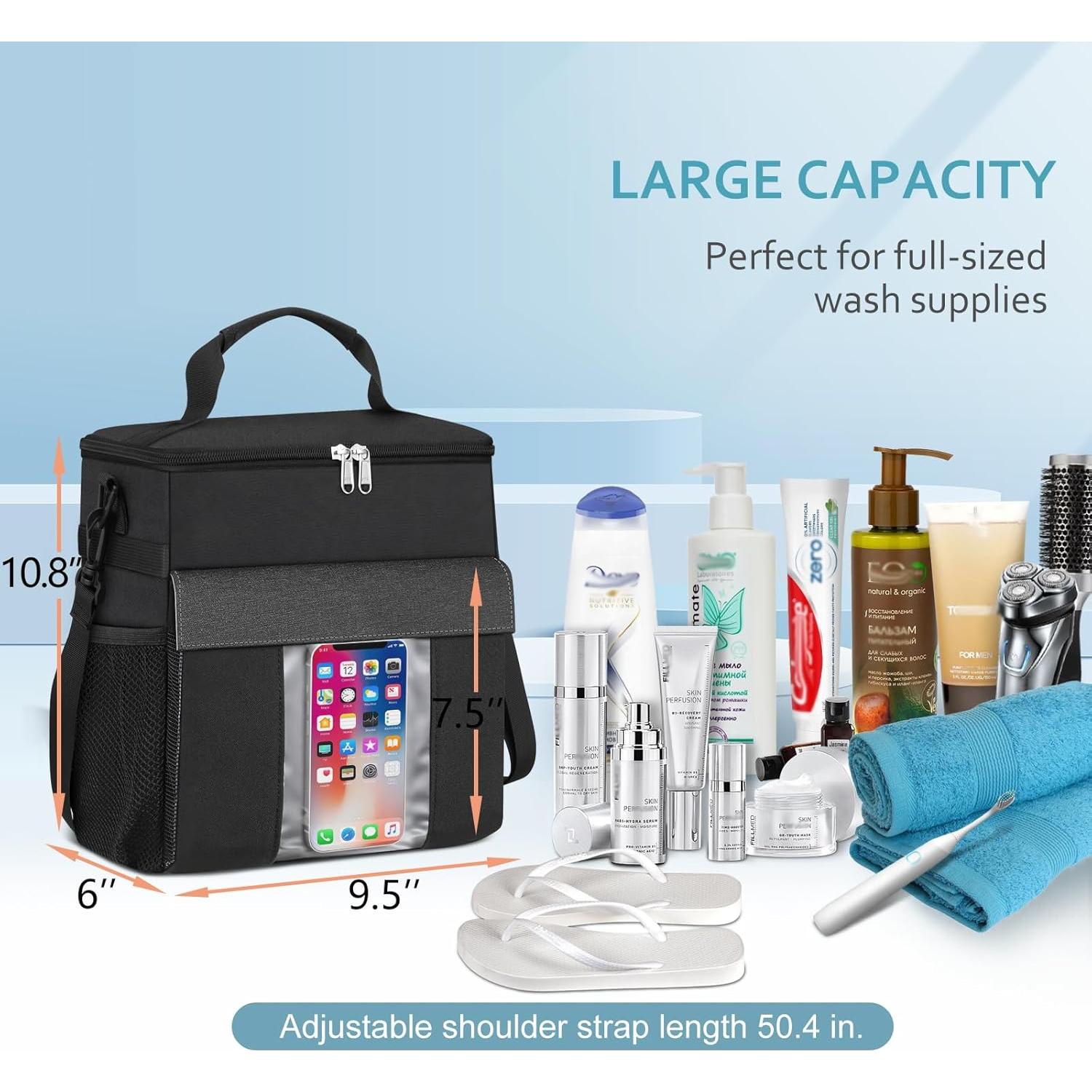 Caddy de Ducha SKYREH Negro 24x15x27 cm Secado Rápido