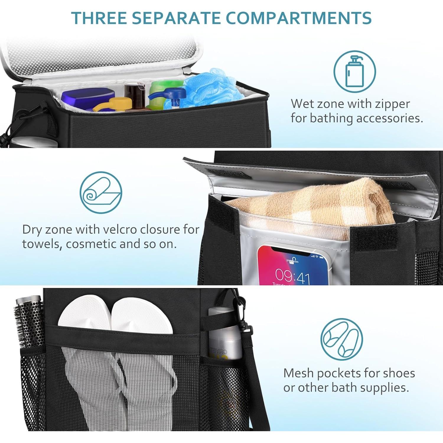 Caddy de Ducha SKYREH Negro 24x15x27 cm Secado Rápido