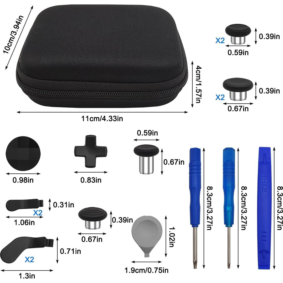 Kit 17 en 1 Accesorios Reemplazo Thumbsticks Metal Xbox One Elite