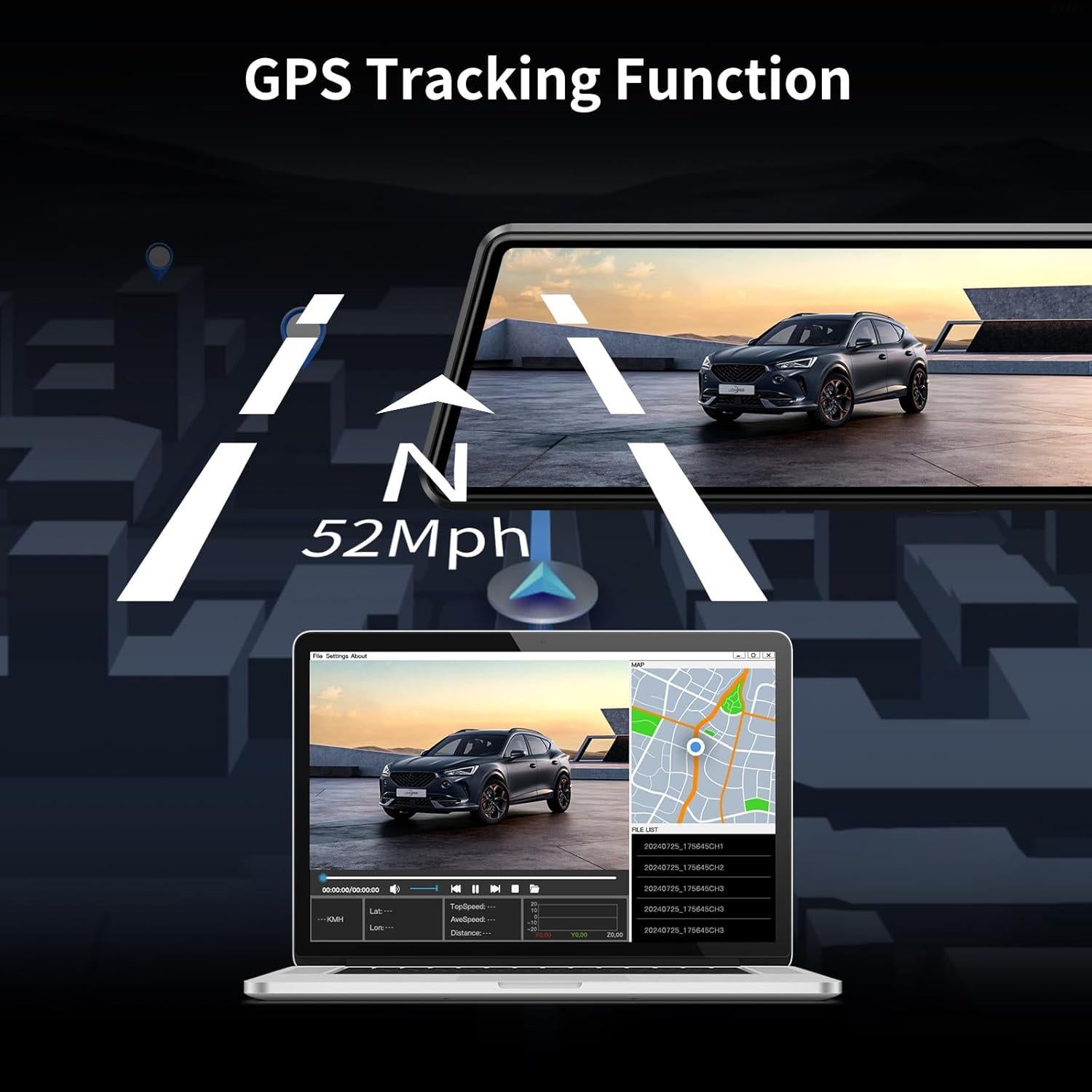 Cámara de Espejo JOMISE C810 2.5K con CarPlay y Audio FM