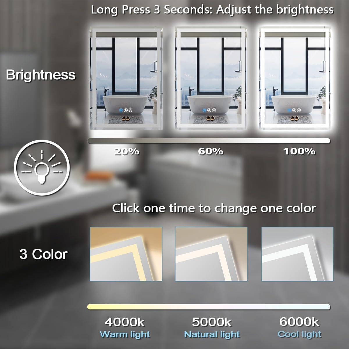 Espejo Inteligente LED TiliKuly 81x61 cm Rectangular Moderno