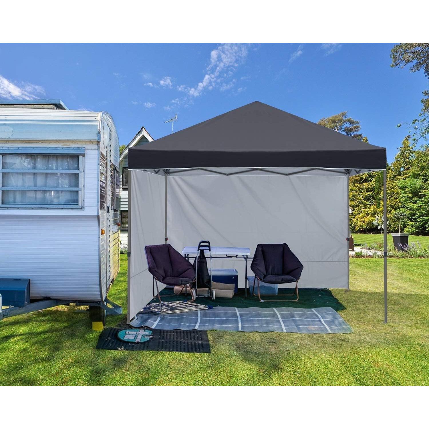 Carpa ABCCANOPY 3x3m con 2 paredes, protección UV, Negro