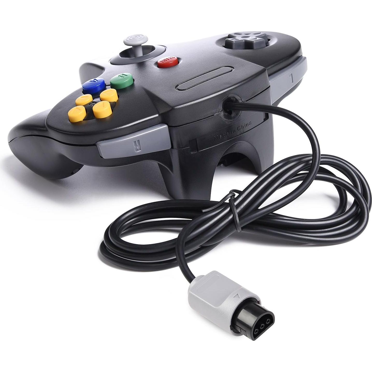Controlador N64 Kiwitatá Negro con Cable y Vibración
