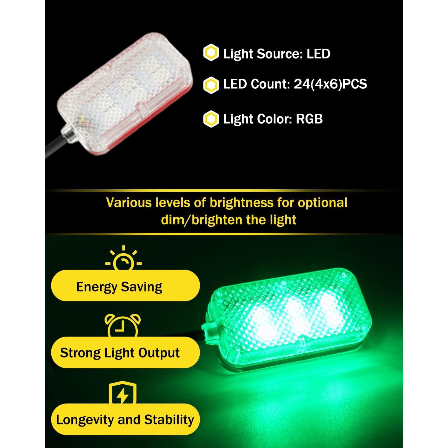 Luces LED de Interior para Coche YONGMING RGB Control APP 12V