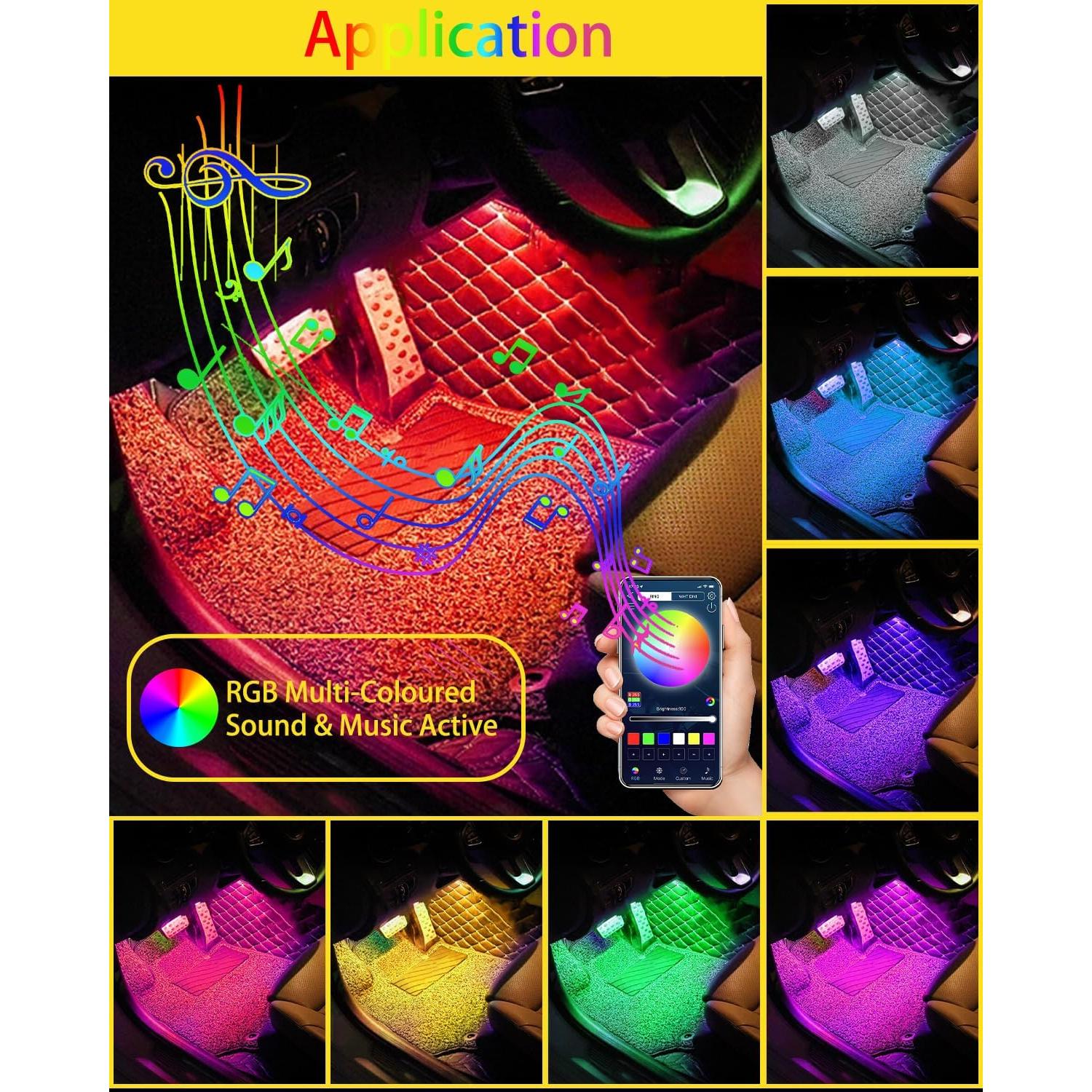 Luces LED de Interior para Coche YONGMING RGB Control APP 12V