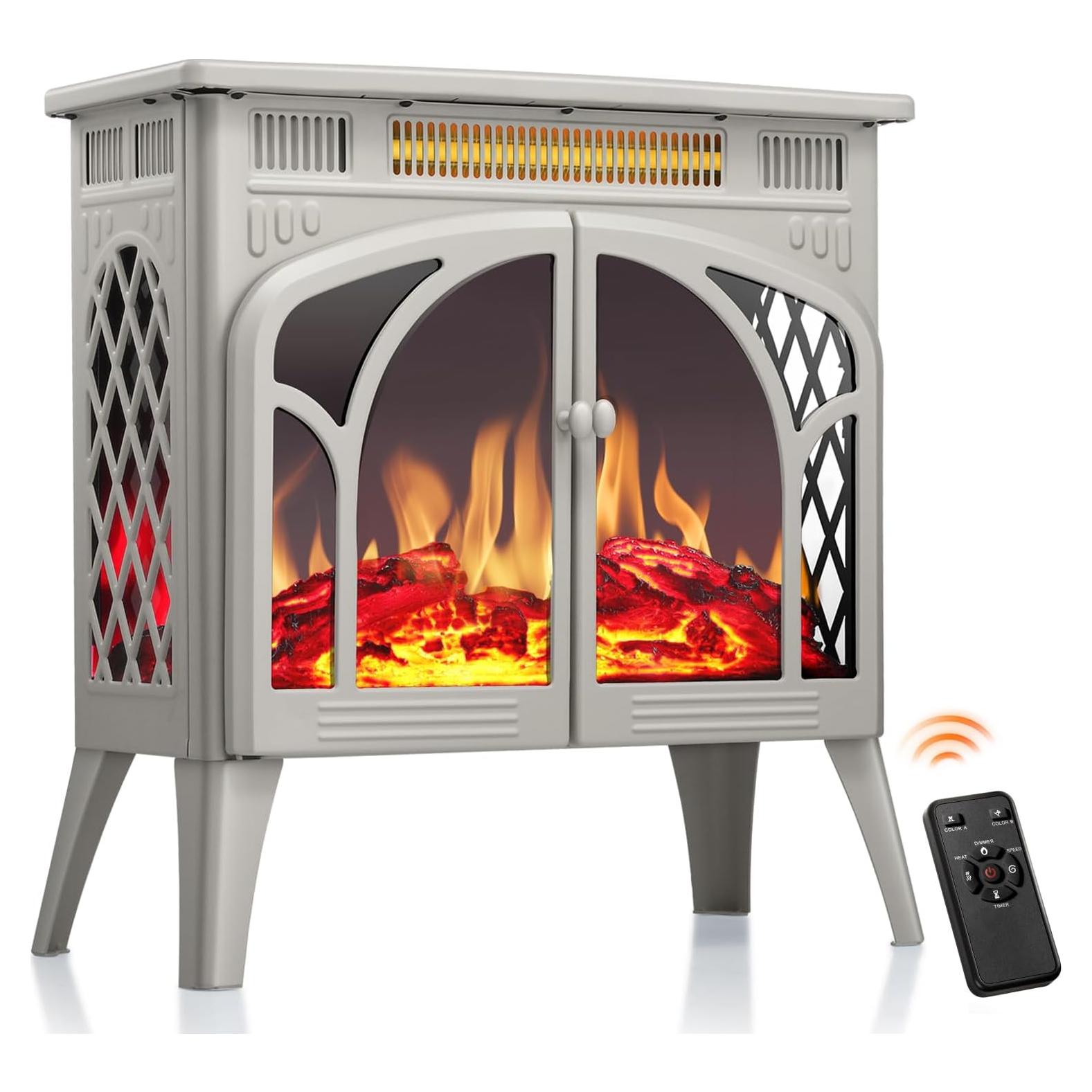 Calefactor Eléctrico de Chimenea R.W.FLAME 63.5 cm Beige