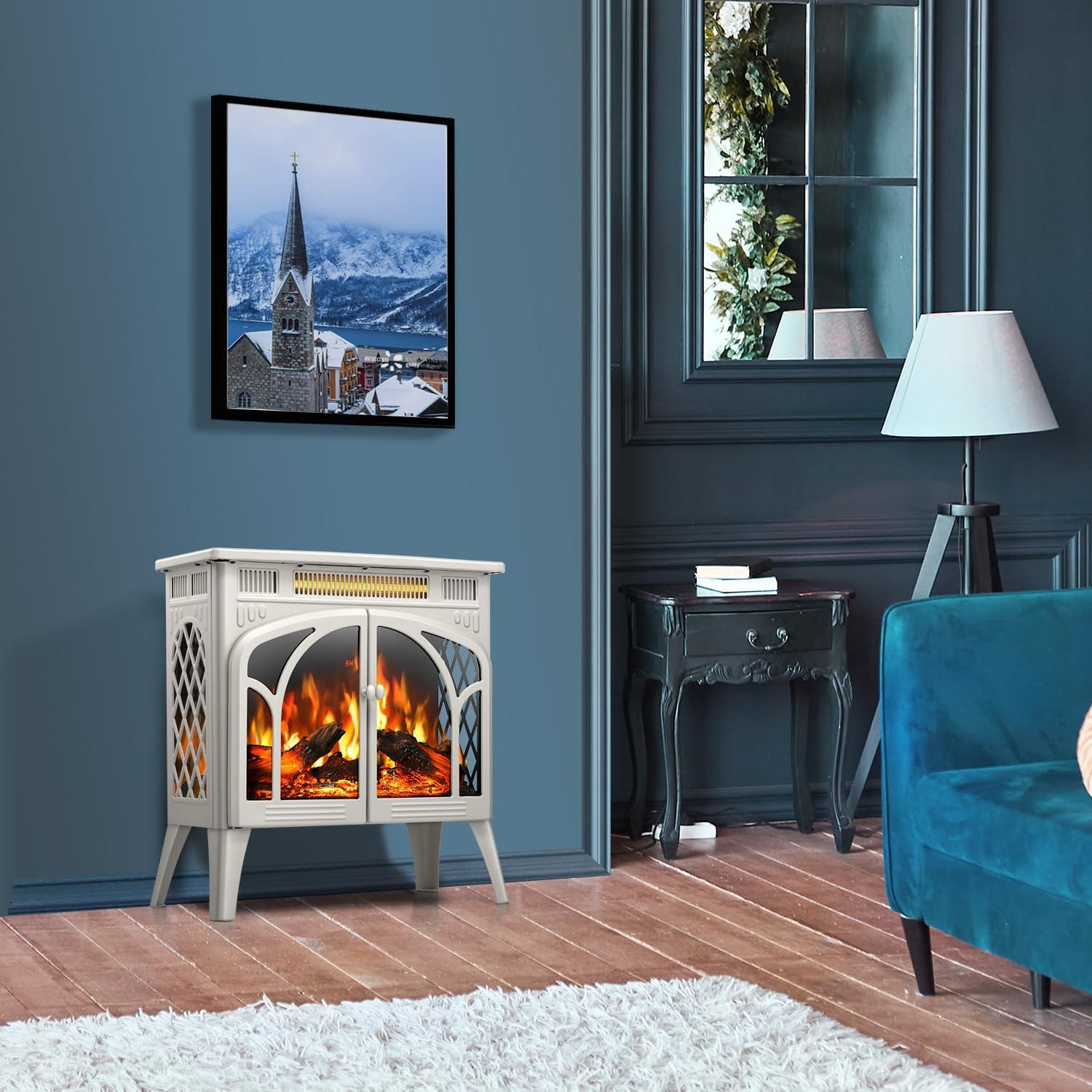 Calefactor Eléctrico de Chimenea R.W.FLAME 63.5 cm Beige