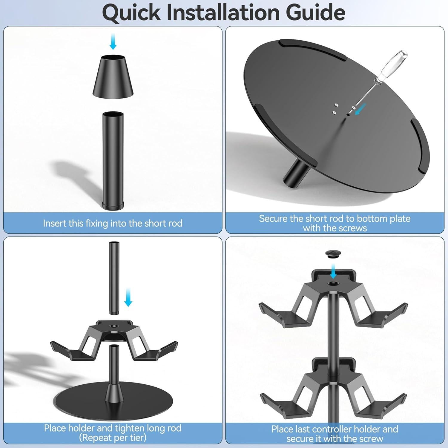 Soporte para Auriculares Kosker 3 Niveles Negro 32.3 cm