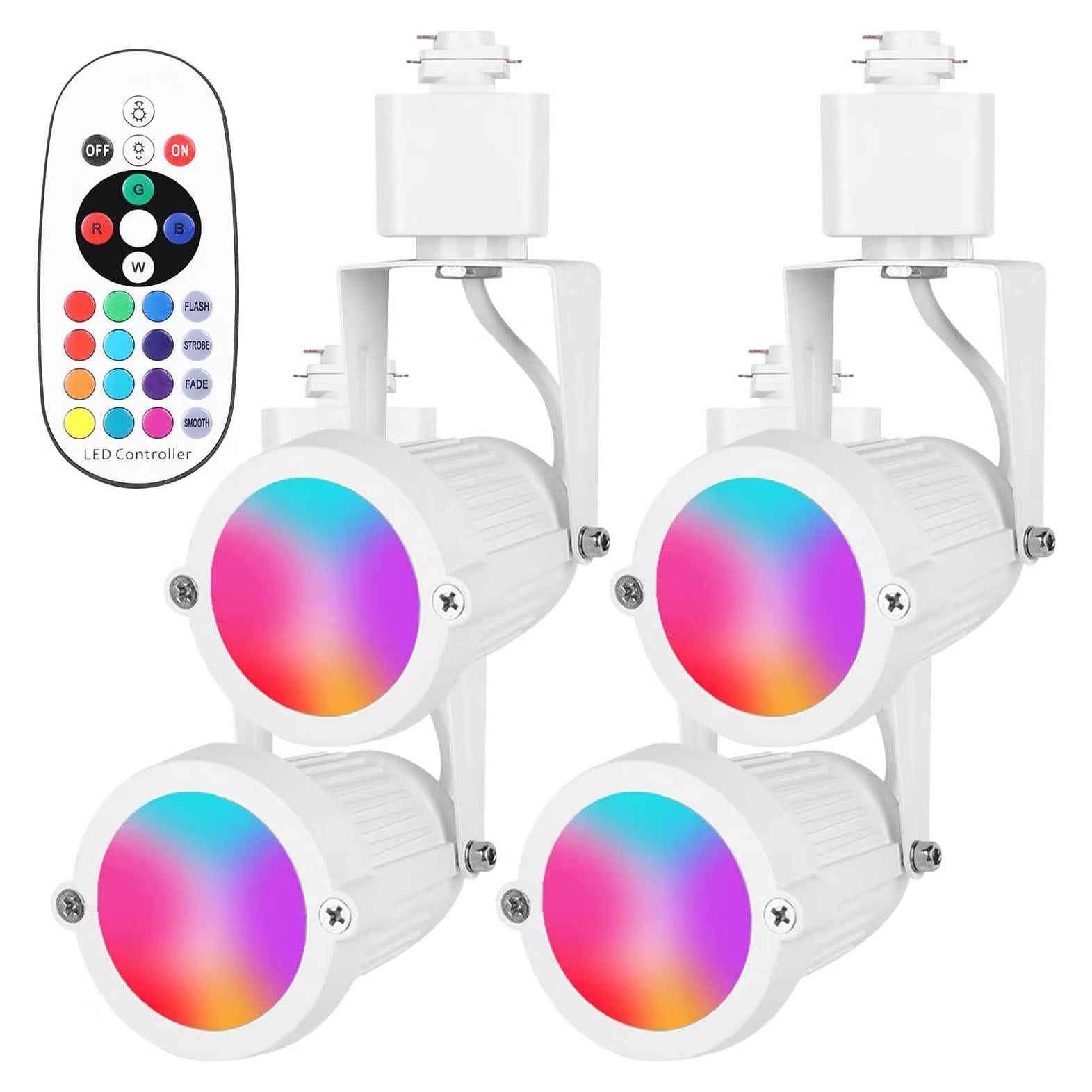 Cabezas de luz de pista LED RGB EAGLOD 12W 4Pack control remoto