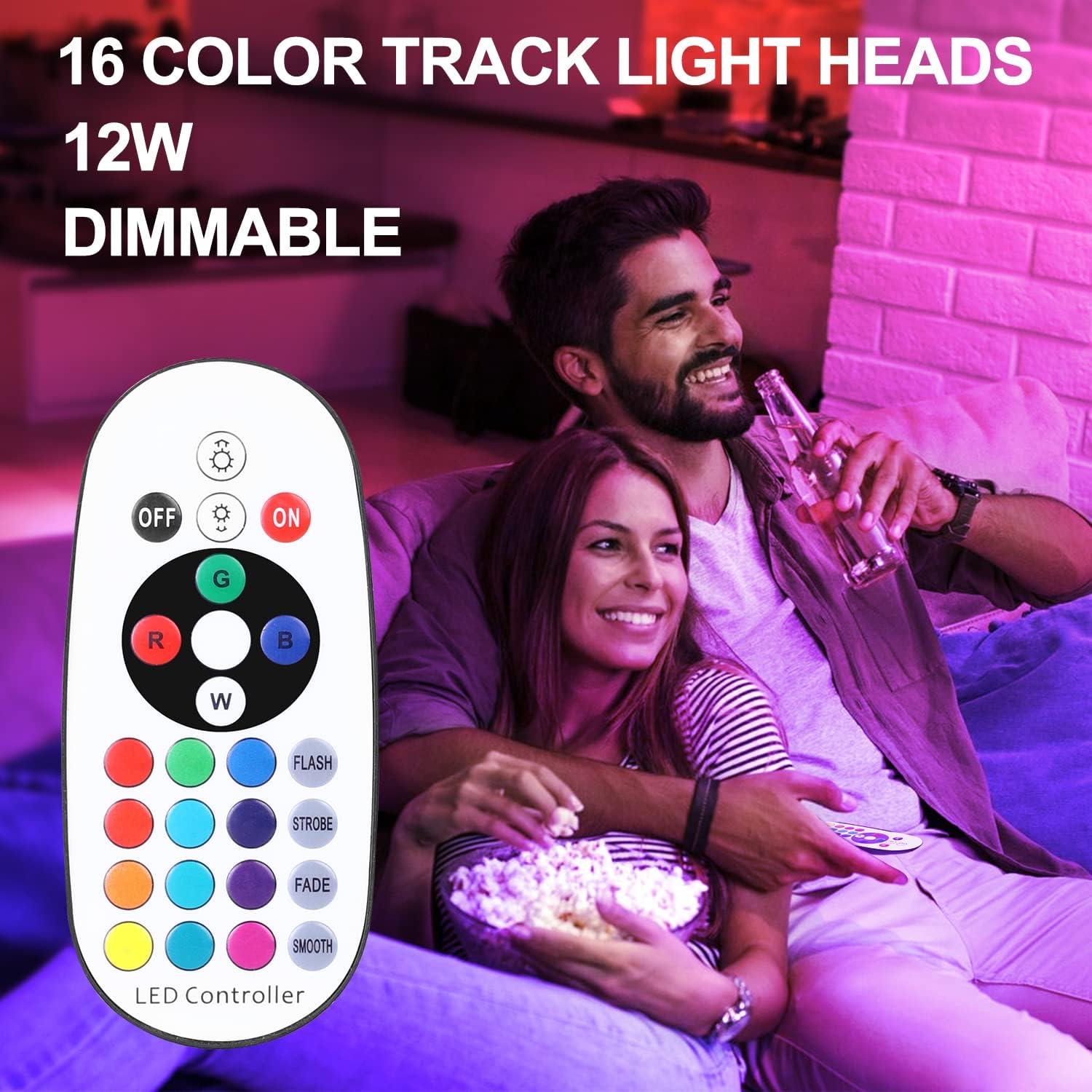 Cabezas de luz de pista LED RGB EAGLOD 12W 4Pack control remoto