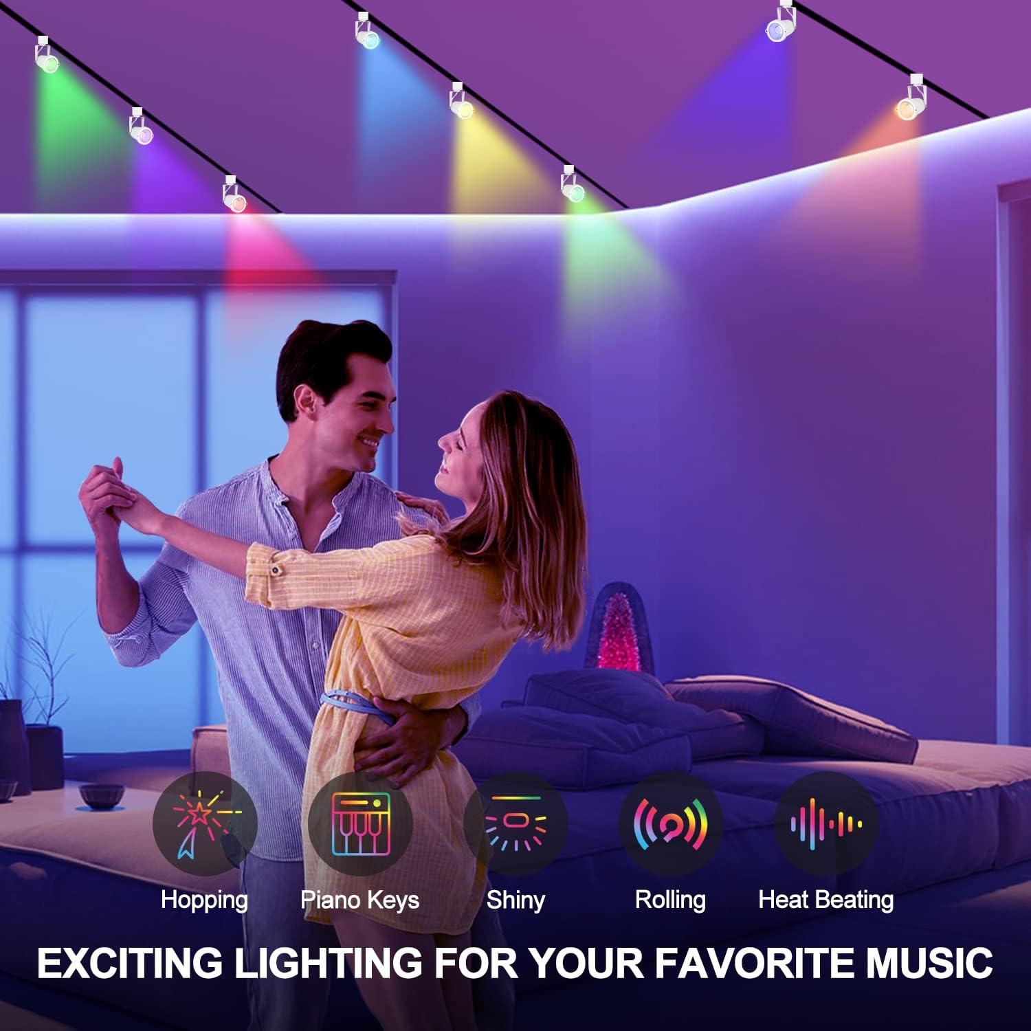 Cabezas de luz de pista LED RGB EAGLOD 12W 4Pack control remoto