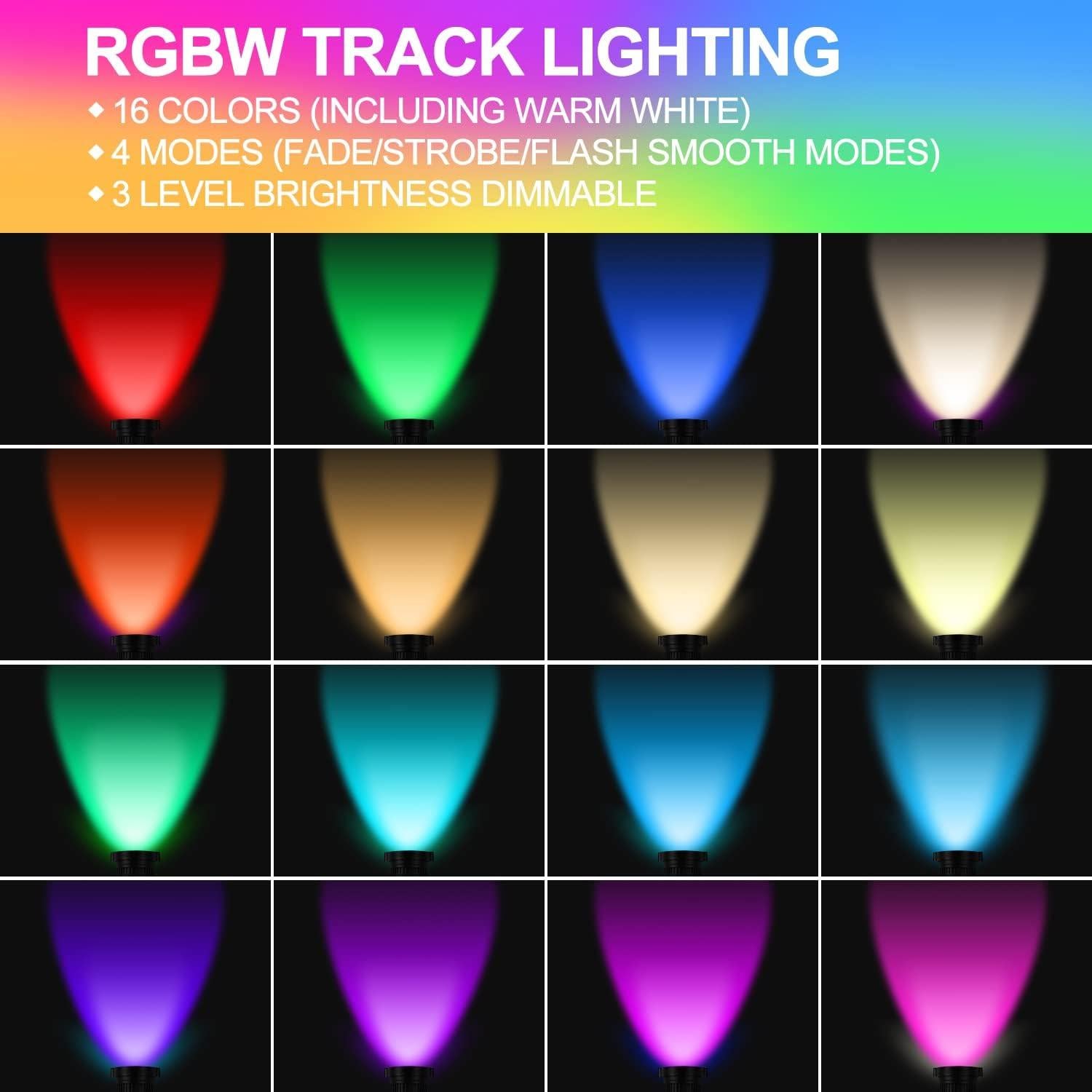 Cabezas de luz de pista LED RGB EAGLOD 12W 4Pack control remoto