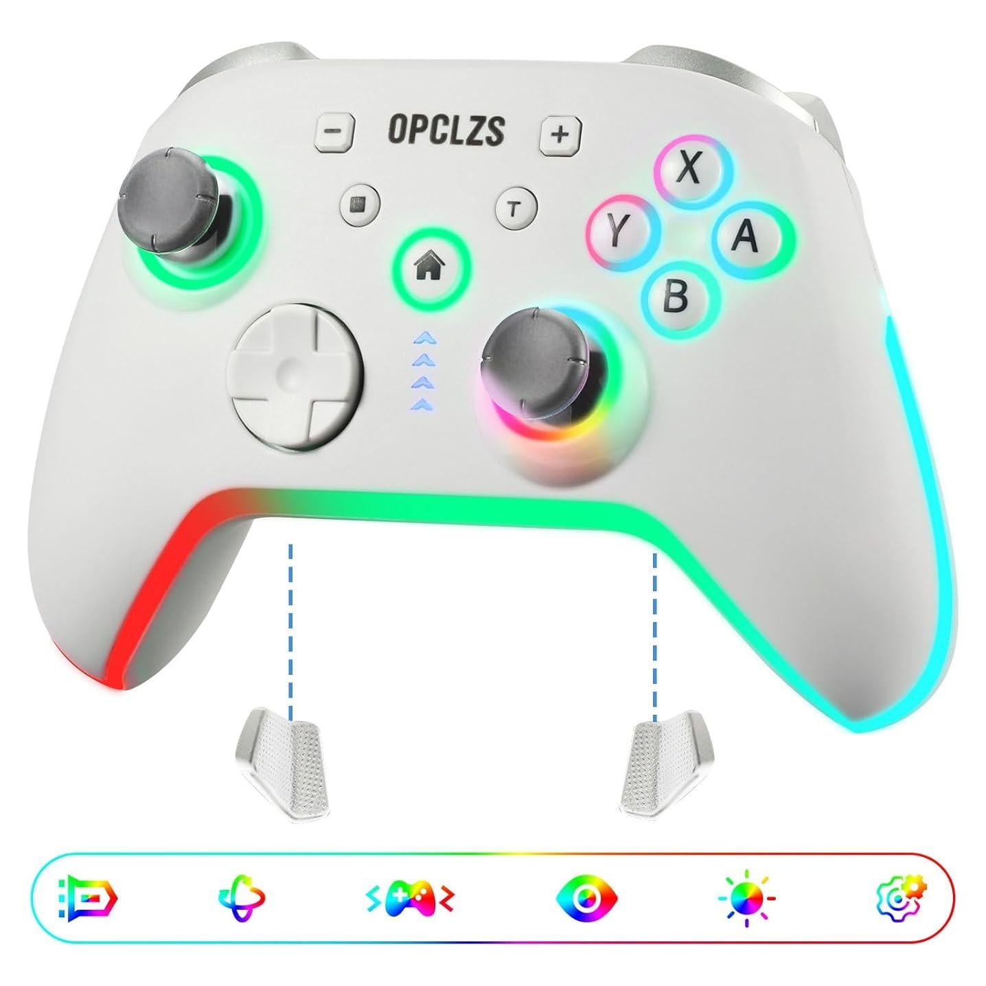 Controlador Inalámbrico Nintendo Switch opclzs RGB - Negro-Blanco
