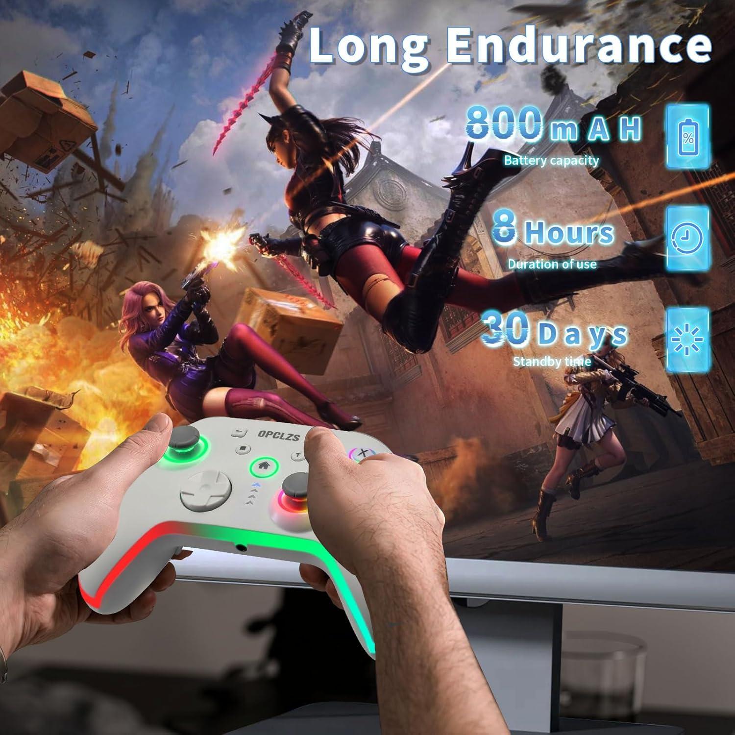 Controlador Inalámbrico Nintendo Switch opclzs RGB - Negro-Blanco