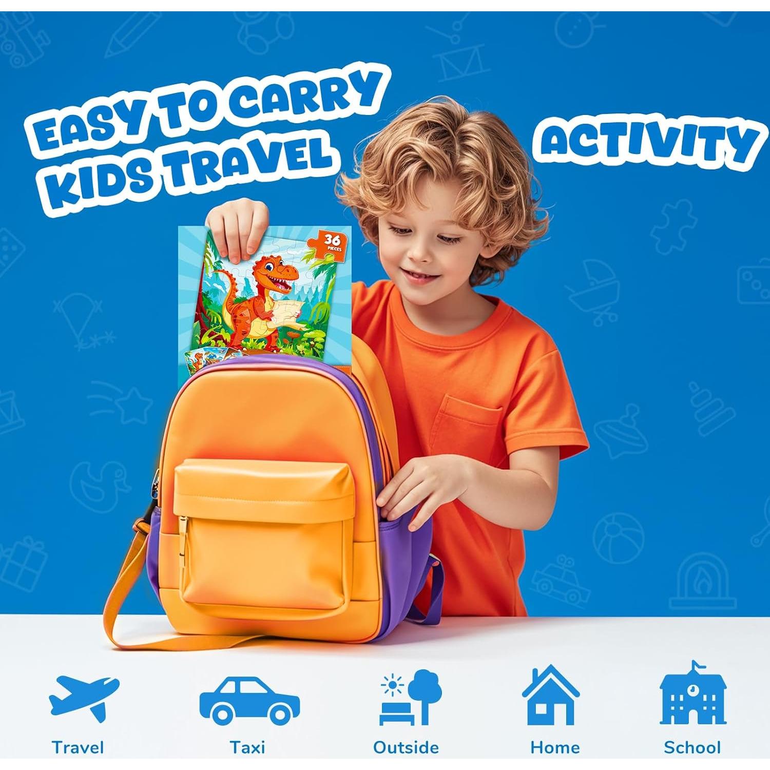 Rompecabezas Magnéticos Dinosaurios Homicozy - 3 Piezas 36 Pzs