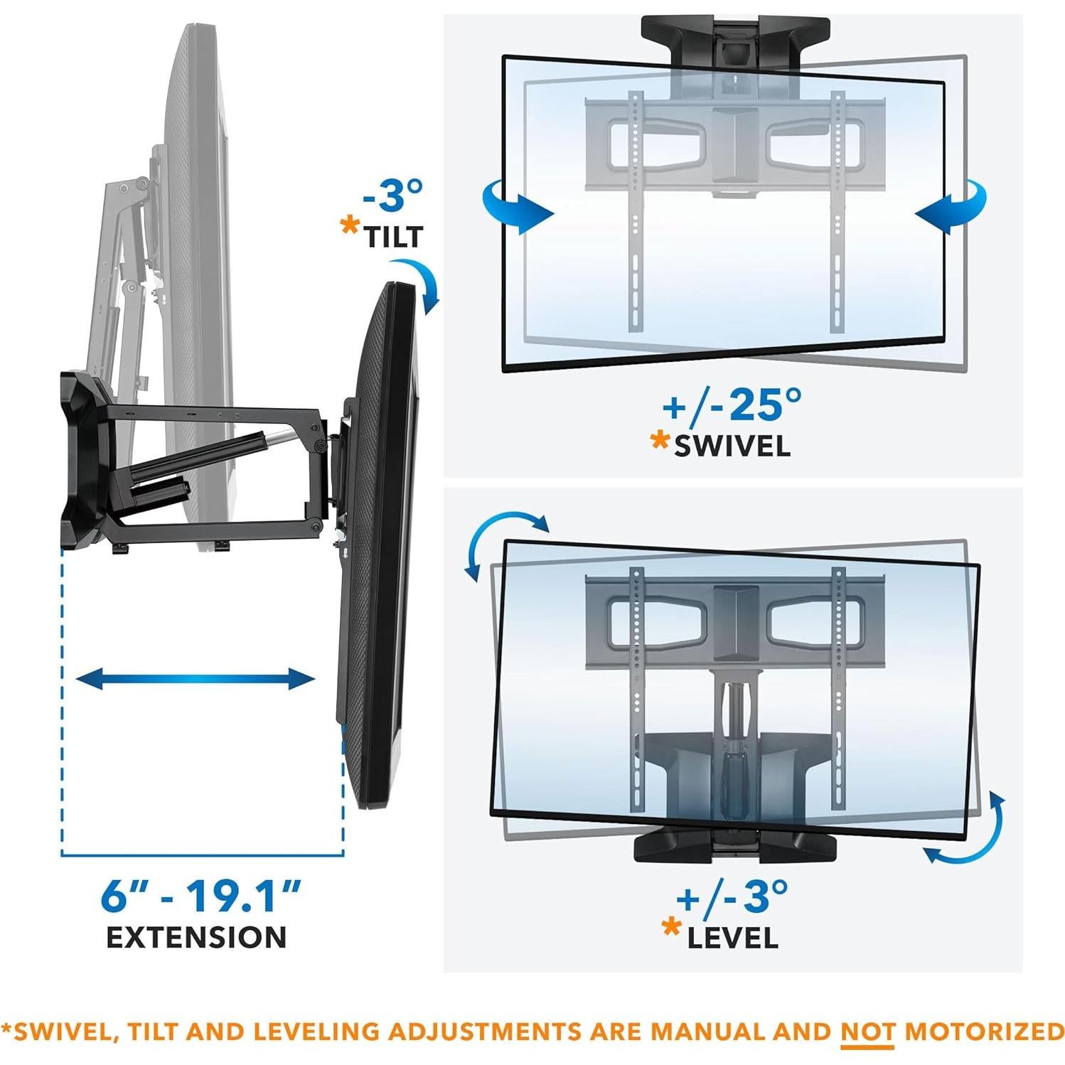 Soporte de TV Motorizado Mount-It! MI-386 para Chimenea 35 Kg