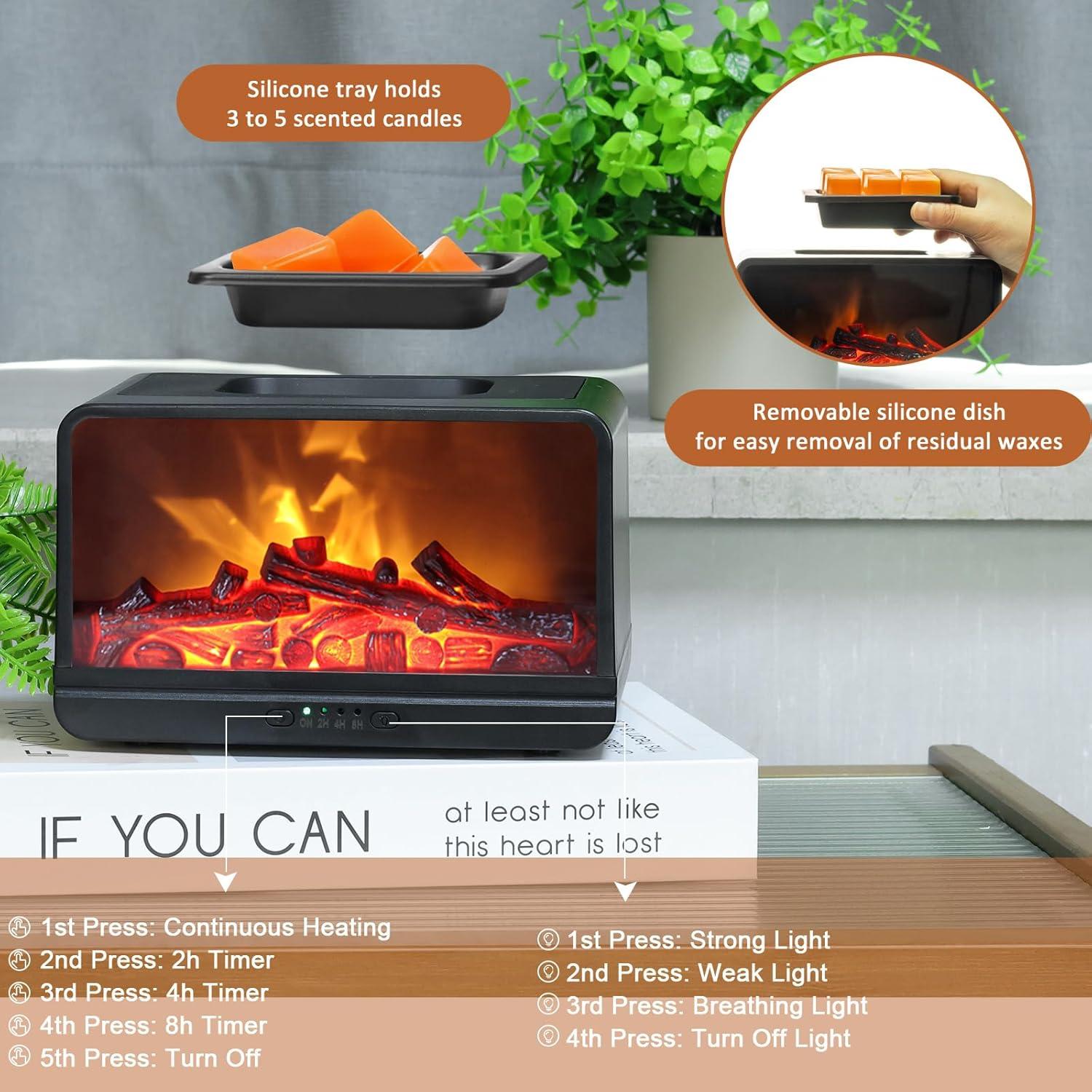 Calentador de Cera Eléctrico Maromamix con Llama 3D y Temporizador