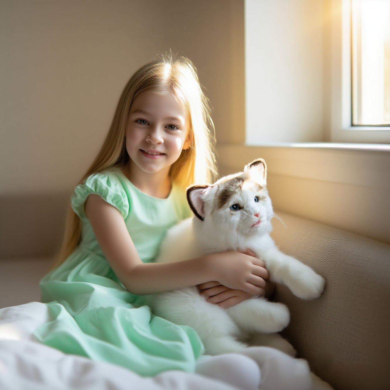 Gato de Peluche Interactivo FLUFFYFUN 35.5cm Blanco