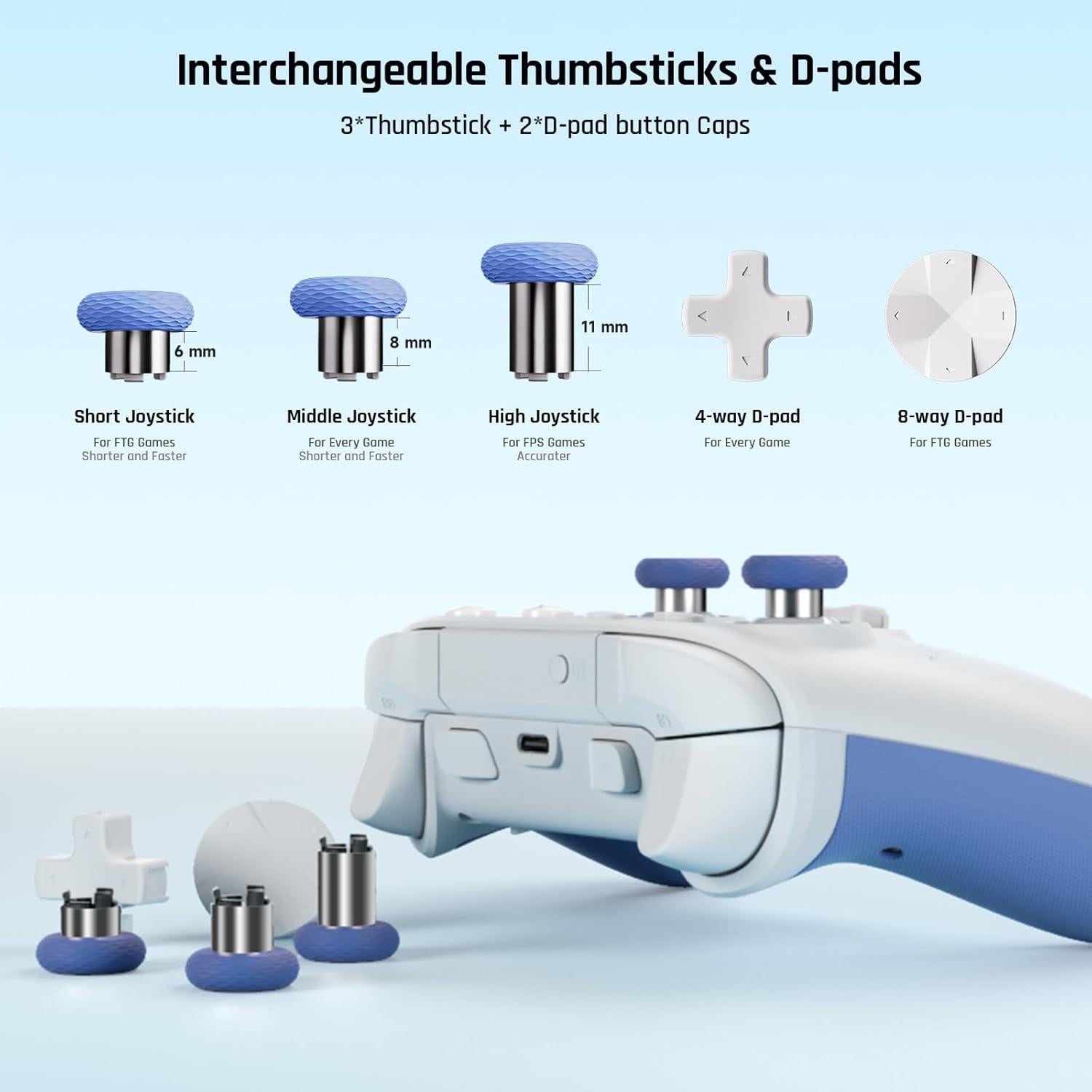 Controlador Inalámbrico BIGBIG WON Rainbow 2 SE Azul - PC/Switch/Android