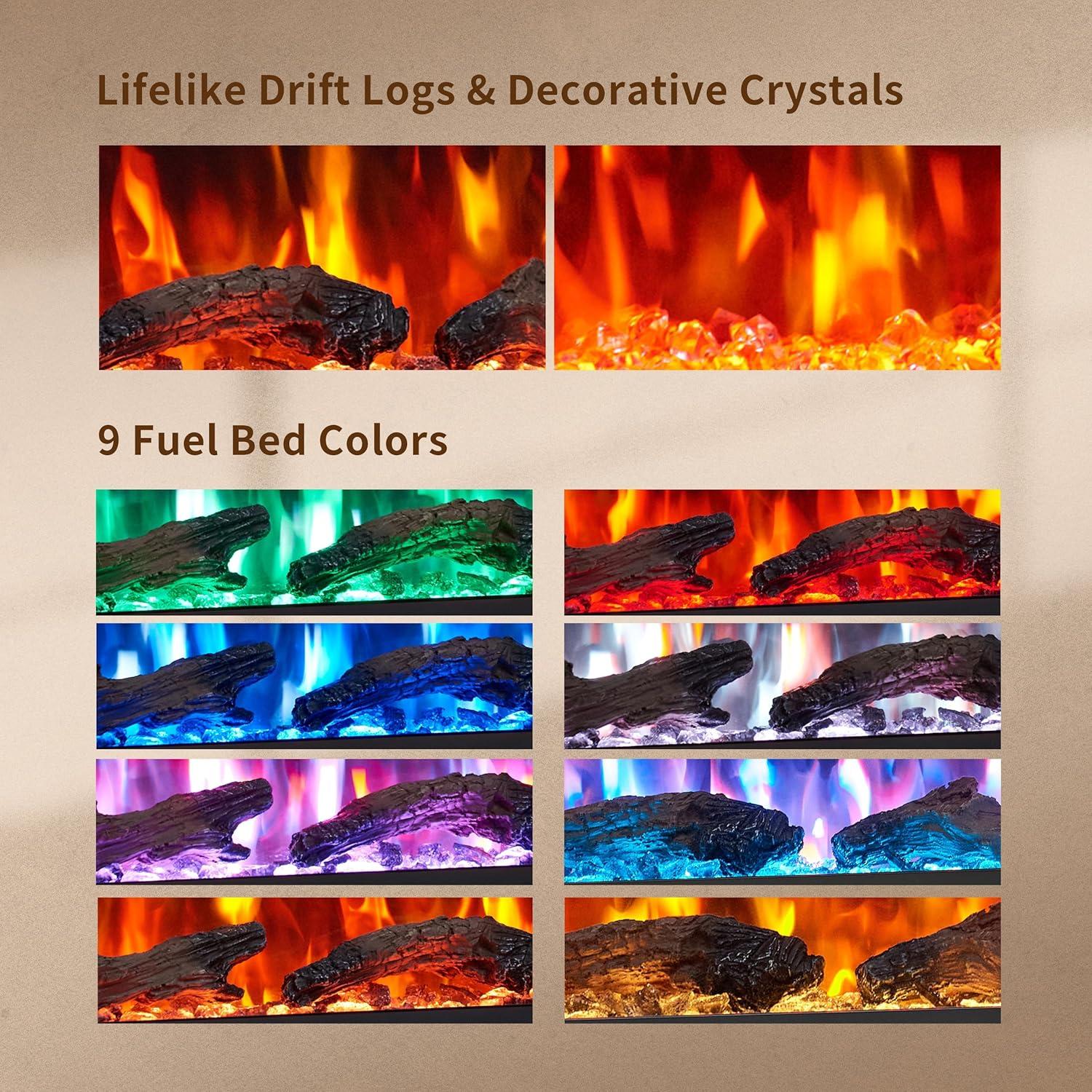 Chimenea Eléctrica PuraFlame 106.68 cm Inteligente 9 Colores