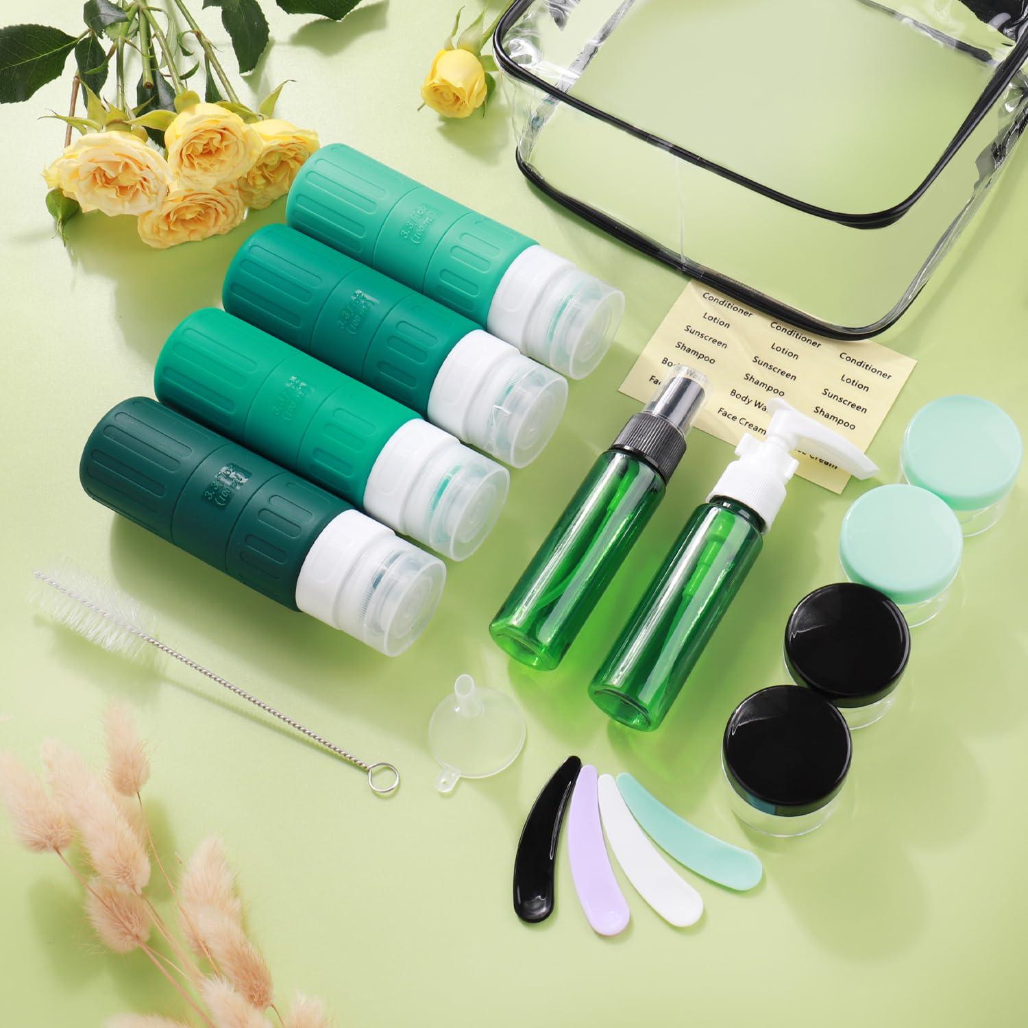 Botellas de Viaje GLAMFIELDS 18 Piezas Silicona 98 ml