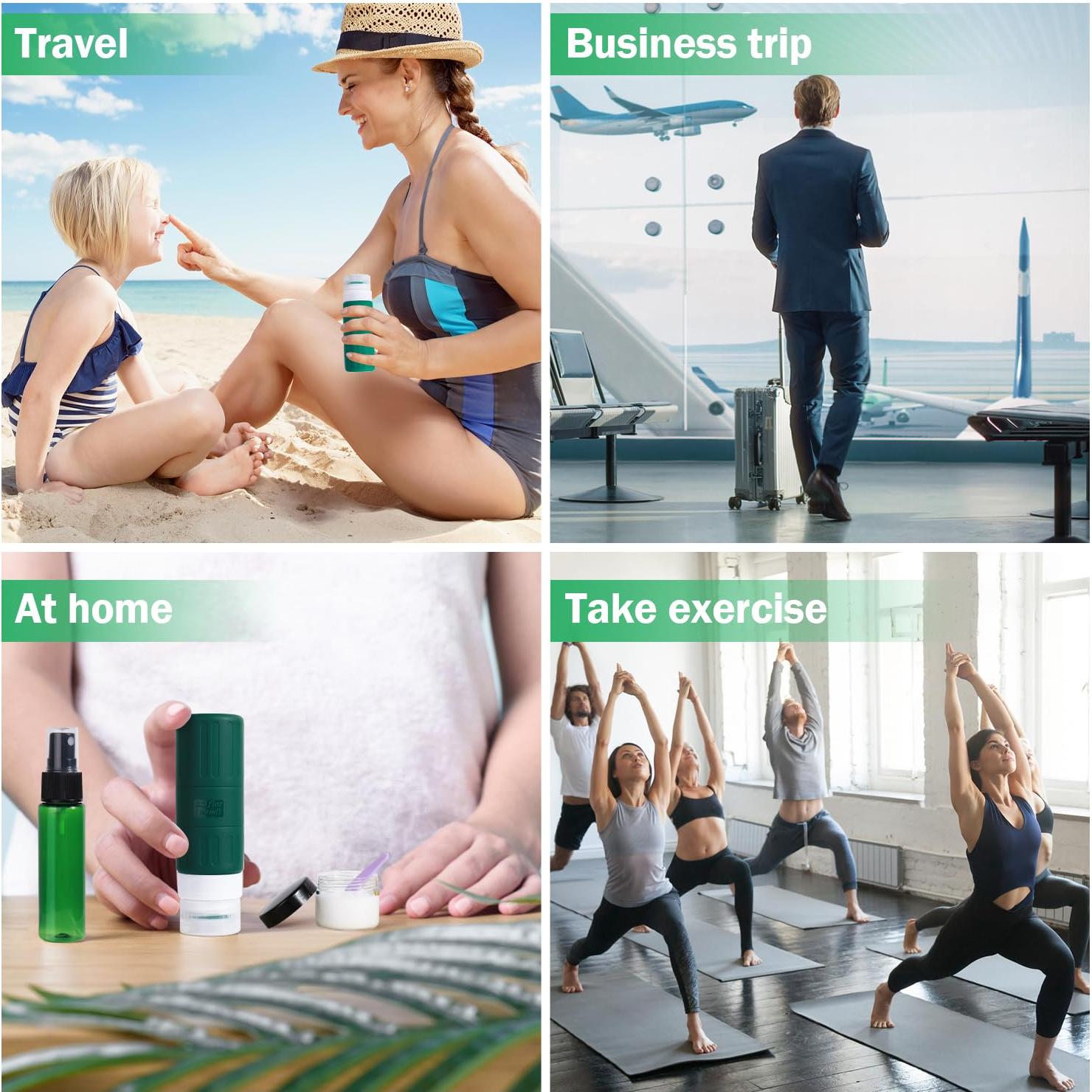 Botellas de Viaje GLAMFIELDS 18 Piezas Silicona 98 ml