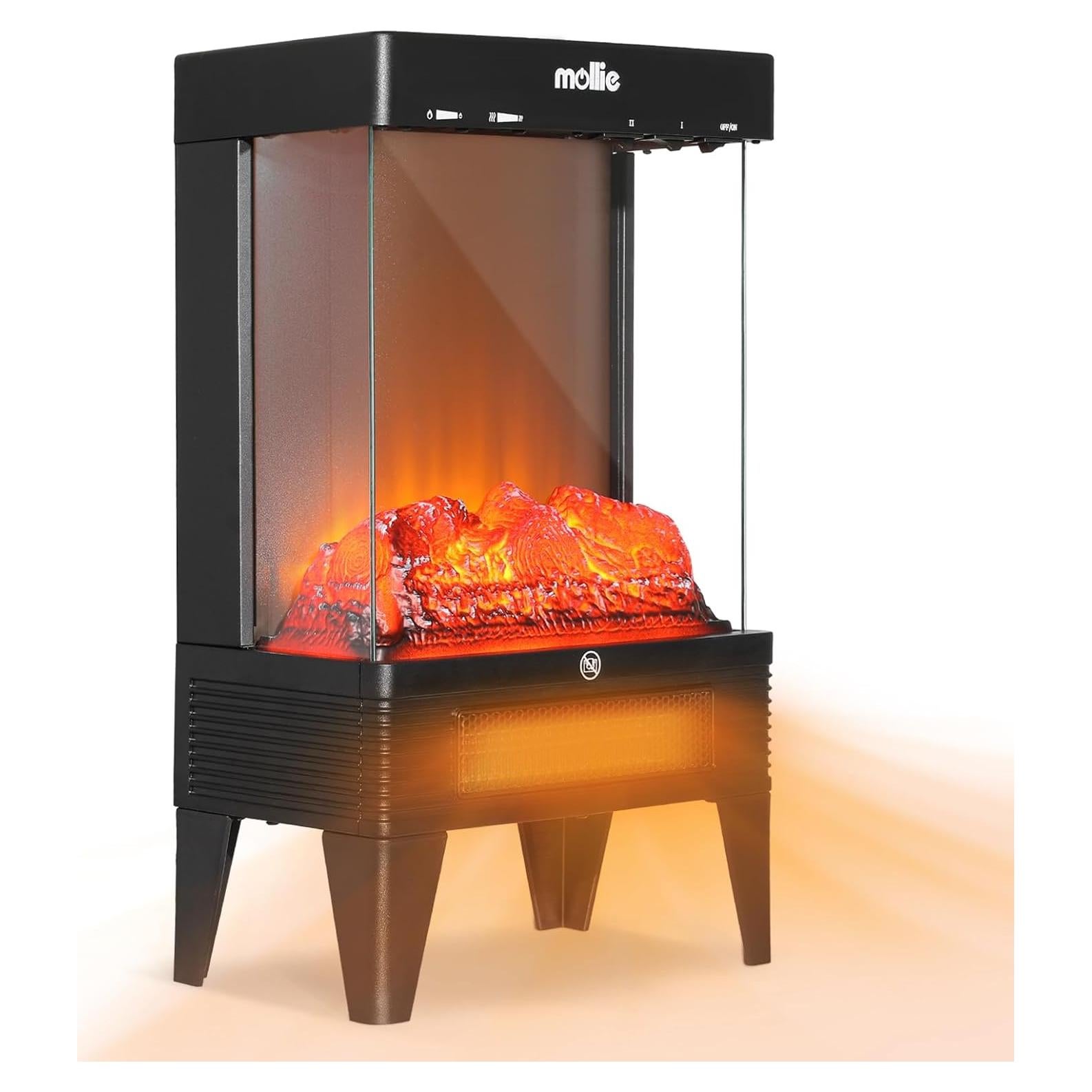Estufa de Chimenea Eléctrica Mollie SF-2101 1500W Negra
