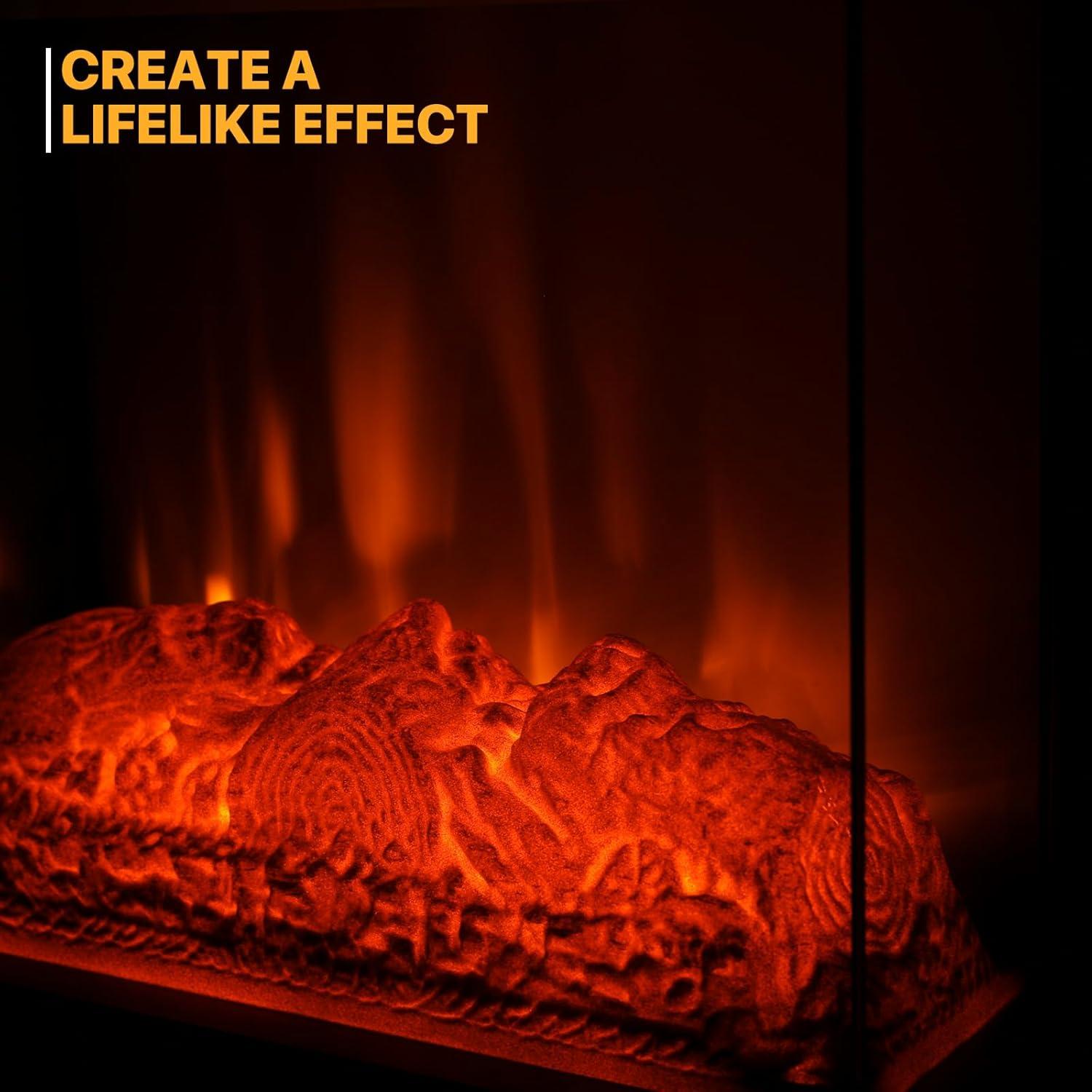 Estufa de Chimenea Eléctrica Mollie SF-2101 1500W Negra