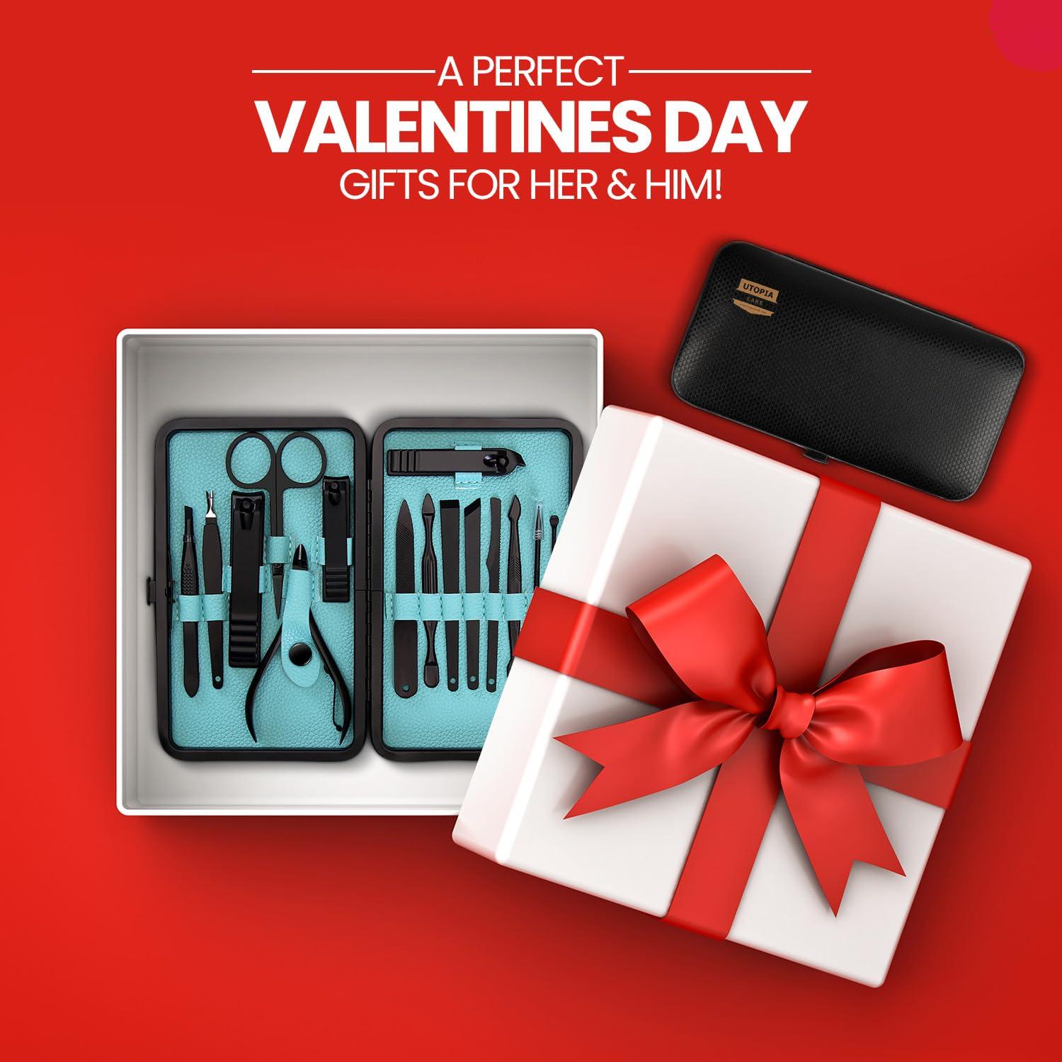 Kit de Manicura Utopia Care 15 Piezas Negro Viaje