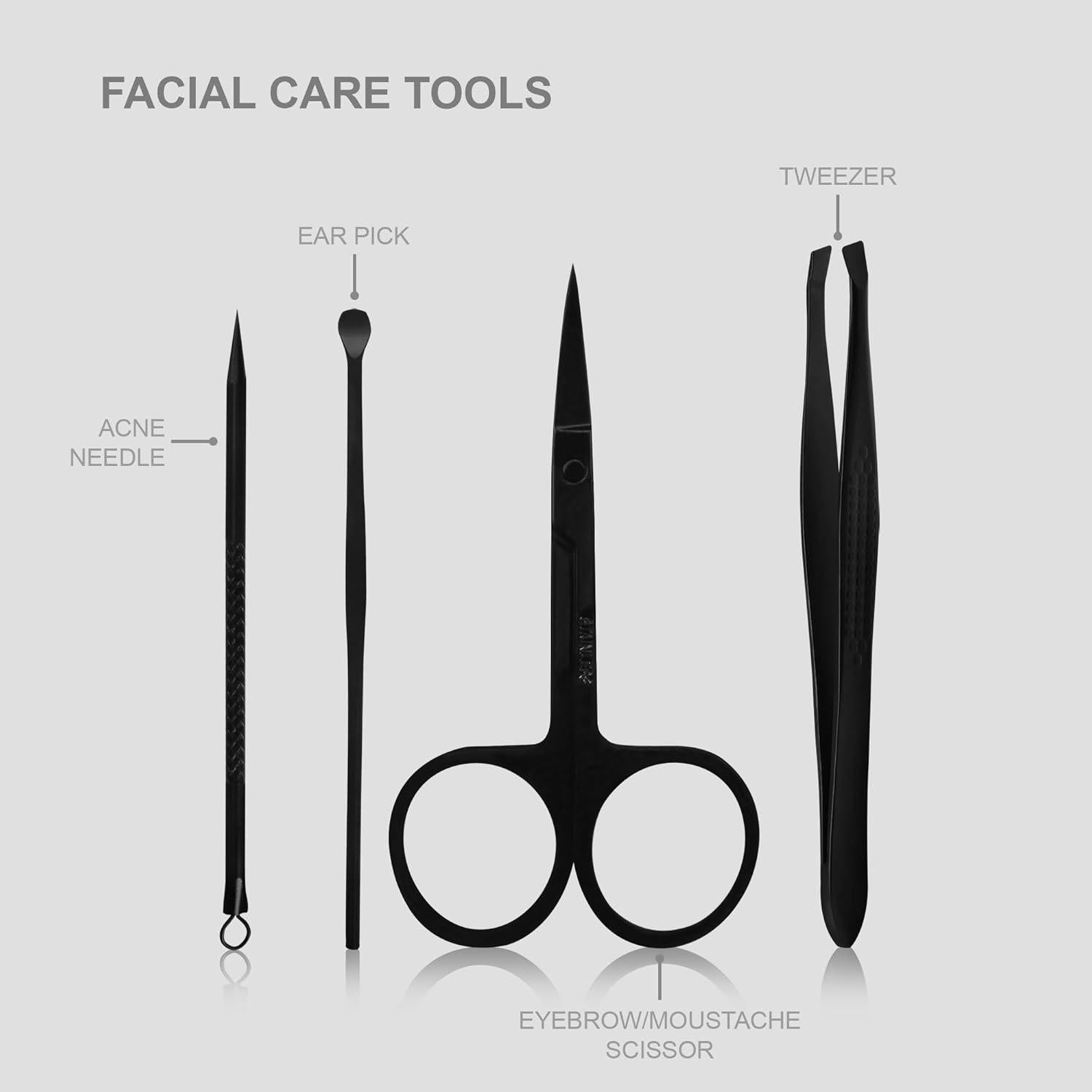 Kit de Manicura Utopia Care 15 Piezas Negro Viaje