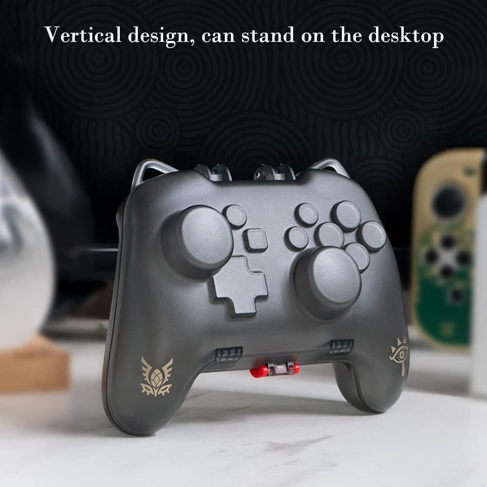 PERFECTSIGHT Switch Pro Controller Protective Case, Cute Cat Ear Hard Shell Joystick Protector Carrying Case, Heavy Duty Switch Accessory Protective Cover Travel Stroage Case - Black