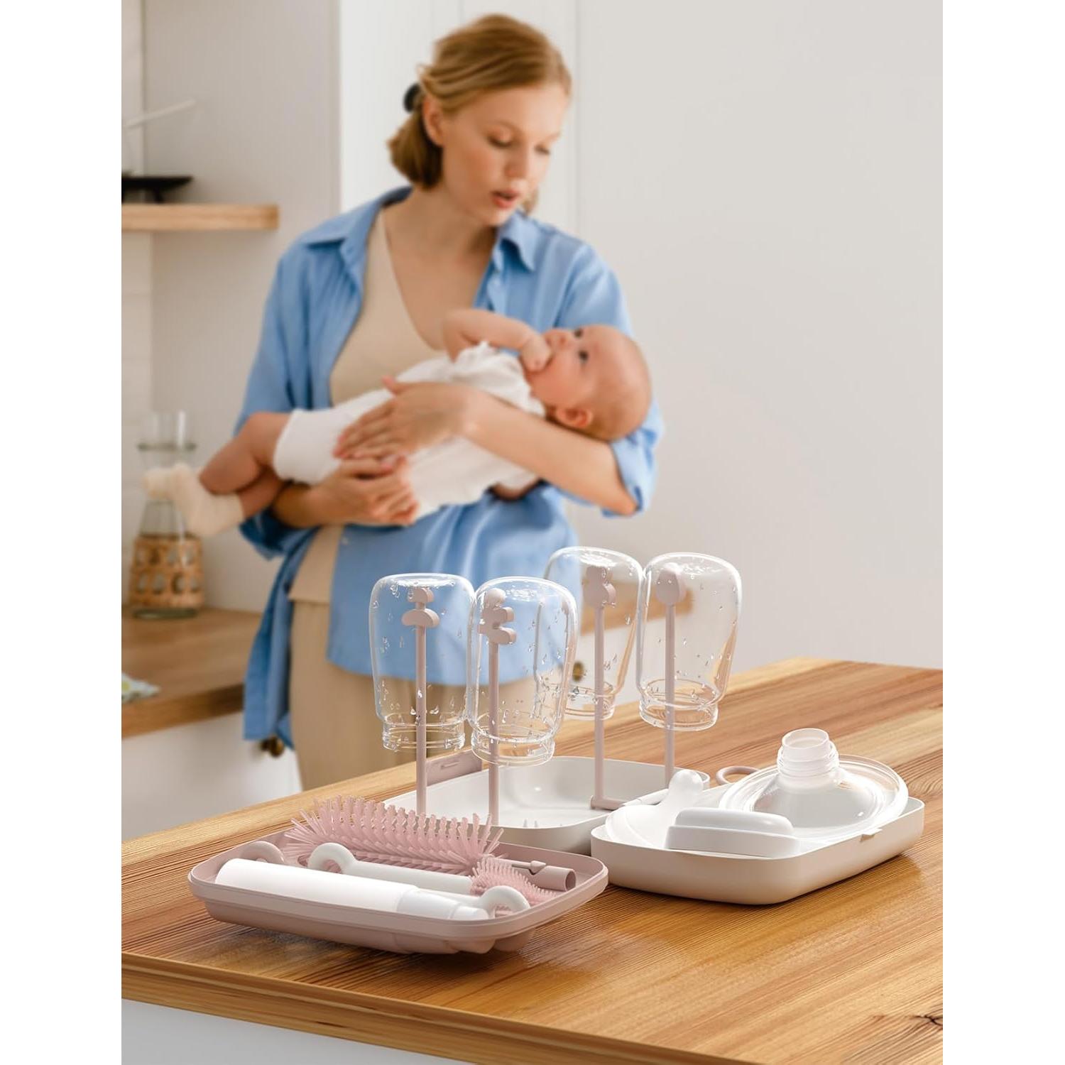 Juego de Cepillos para Botellas Momcozy 7 en 1 Rosa