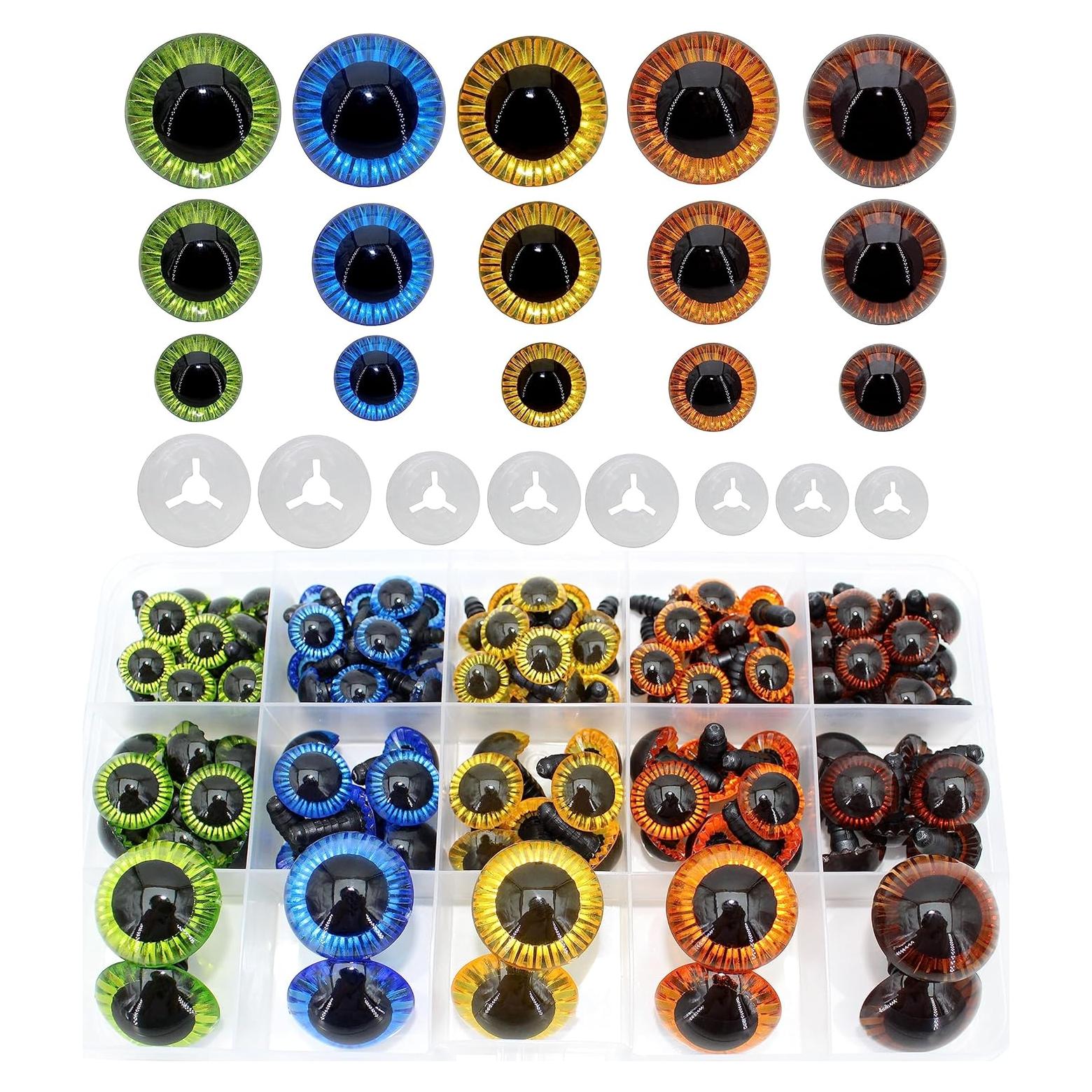 Ojos de Seguridad BESTCYC 160pcs 3 Tamaños 5 Colores